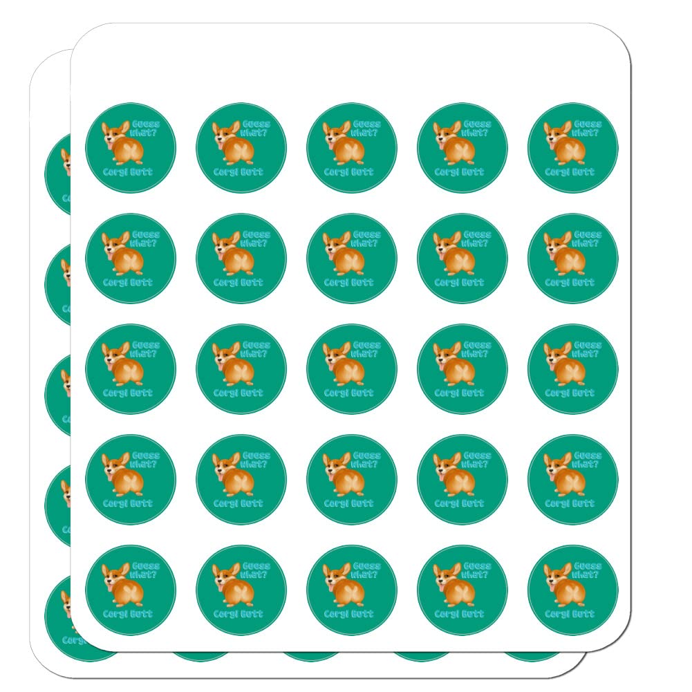 Guess What Corgi Butt Funny Joke Planner Stickers - Cute Corgi Dog Stationery for Bullet Journal, Scrapbooking & Crafting - Perfect for DIY Planners, Calendars and Gift Wrapping
