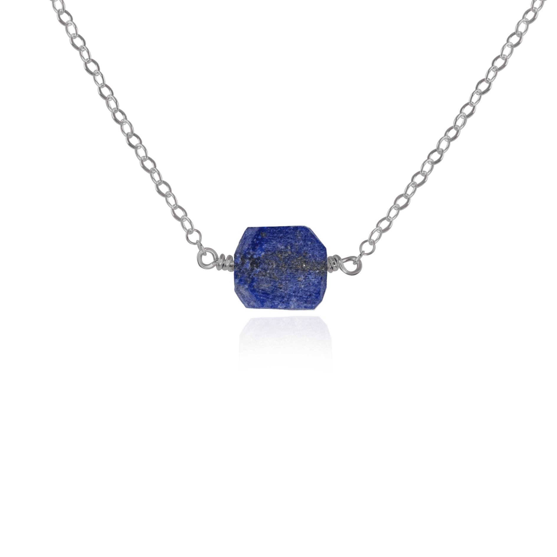 Natural Raw Lapis Lazuli Crystal Nugget Necklace - Handmade Blue Stone Jewelry for Women, Spiritual Healing & Boho Fashion Accessory | Perfect for Meditation, Yoga, Gift Giving & Everyday Wear