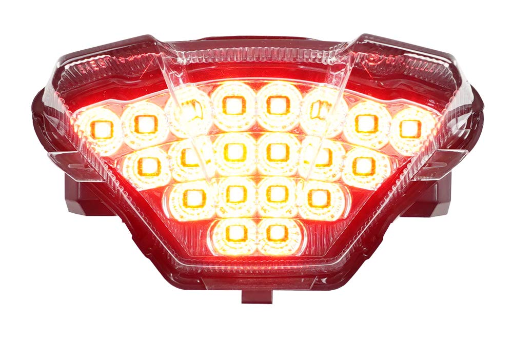 Sequential LED Tail Lights Clear Lens for 2018-2020 Yamaha MT-07 - High Visibility Brake Lights for Night Riding & Enhanced Safety