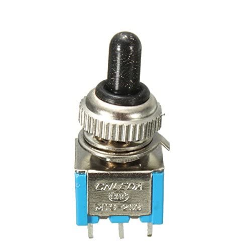 WorldCare® 6 Pin ON/Off/ON Toggle Switch - Black Metal with Rubber Cap, Waterproof (Pack of 1) | Durable Electrical Switch for Marine, Automotive & Industrial Applications