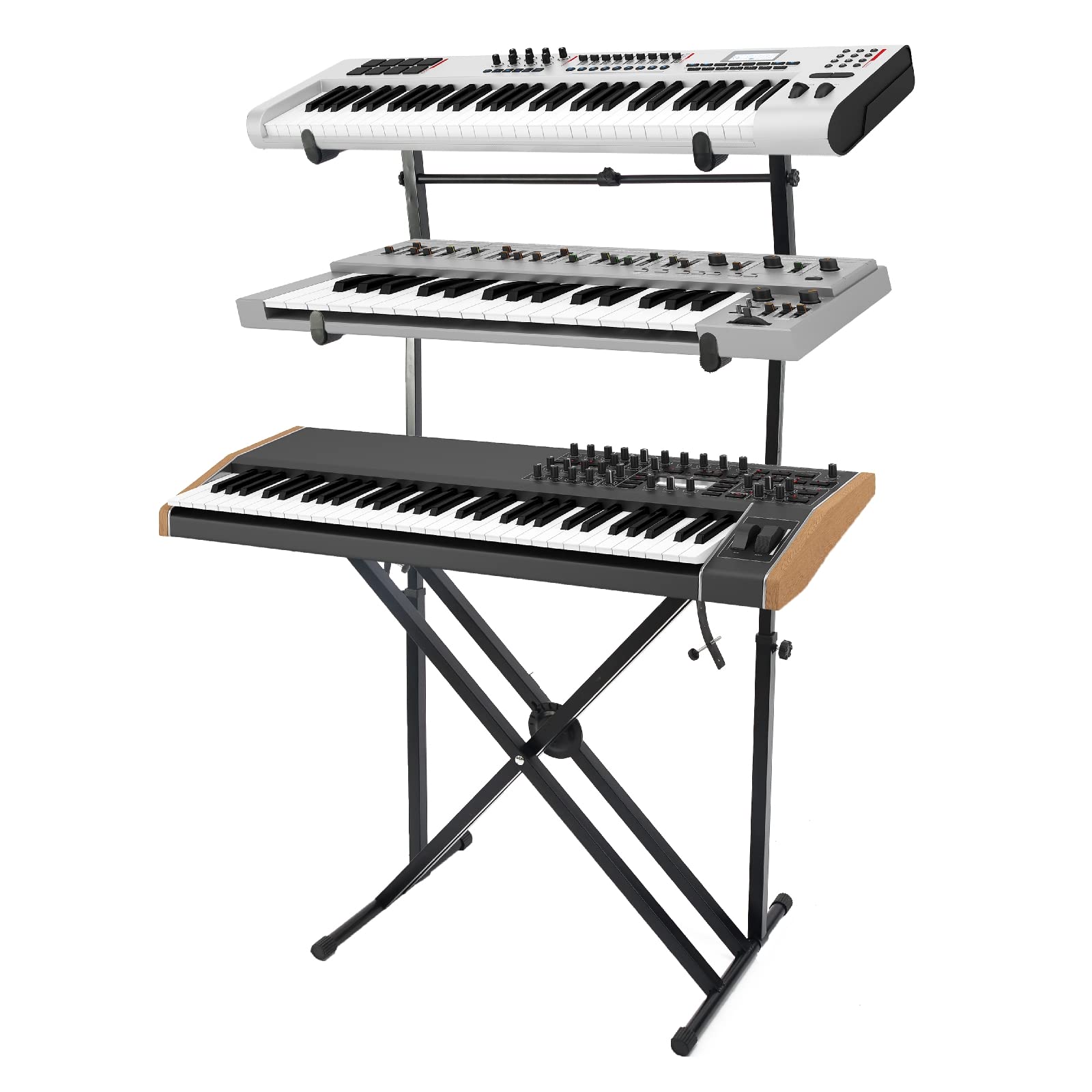 Miwayer Heavy-Duty X-Style 3-Tier Keyboard Stand - Quick Adjustable Piano Stand for Musicians, No Assembly Required | Perfect for Home Studios, Live Performances & Music Classrooms