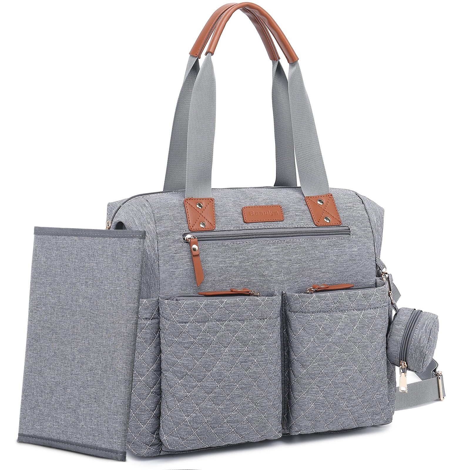 Large Capacity Diaper Bag Backpack for Women & Men - Waterproof Baby Tote with Pacifier Case & Changing Pad - Perfect Travel Diaper Bag for New Moms & Dads - Ideal for Daycare, Airport Travel & Family Outings