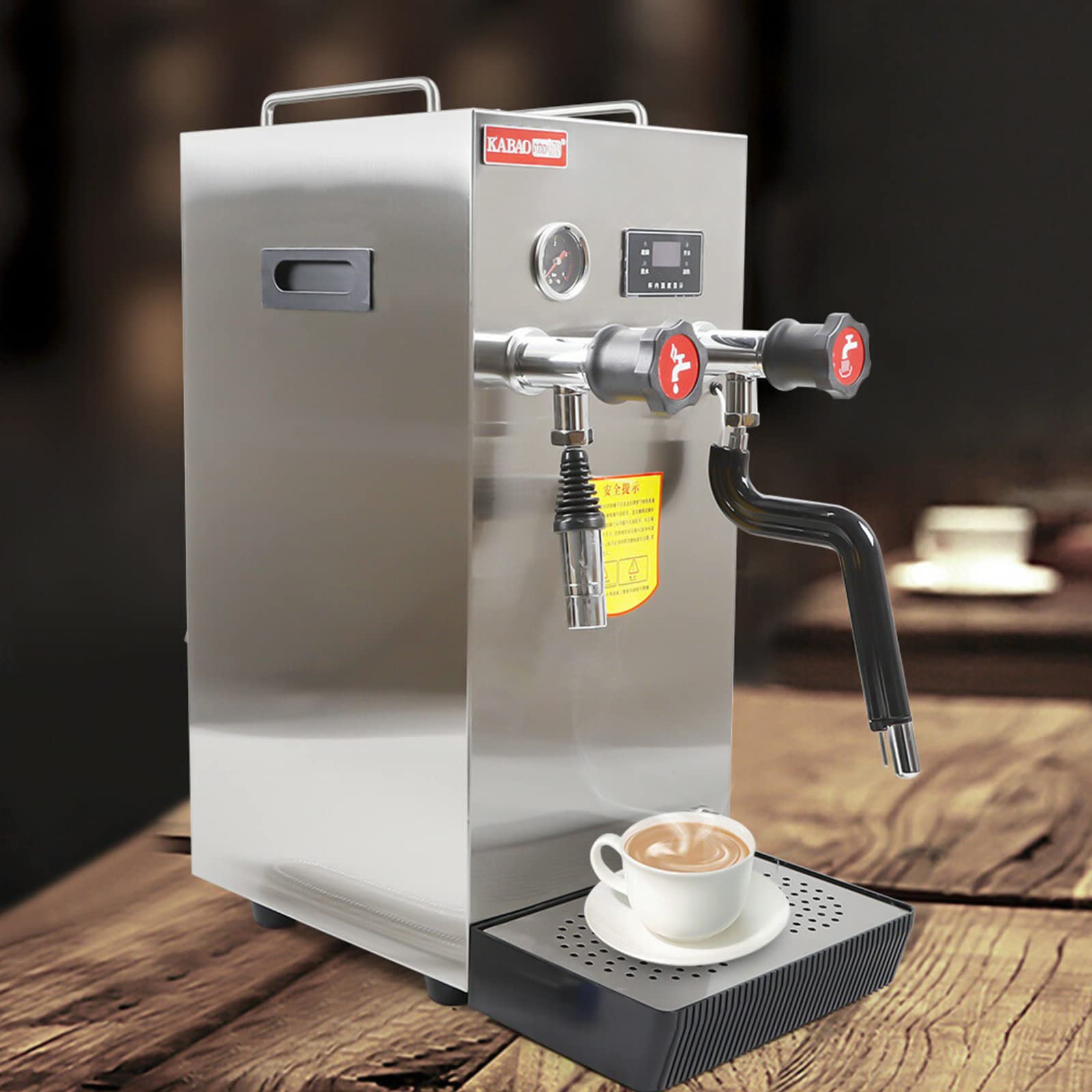 2500W Commercial Electric 8L Water Boiler & Steam Machine with LCD Display - Professional Milk Frother for Coffee, Bubble Tea & Dessert Shops - Perfect for Cafés, Bakeries & Beverage Businesses