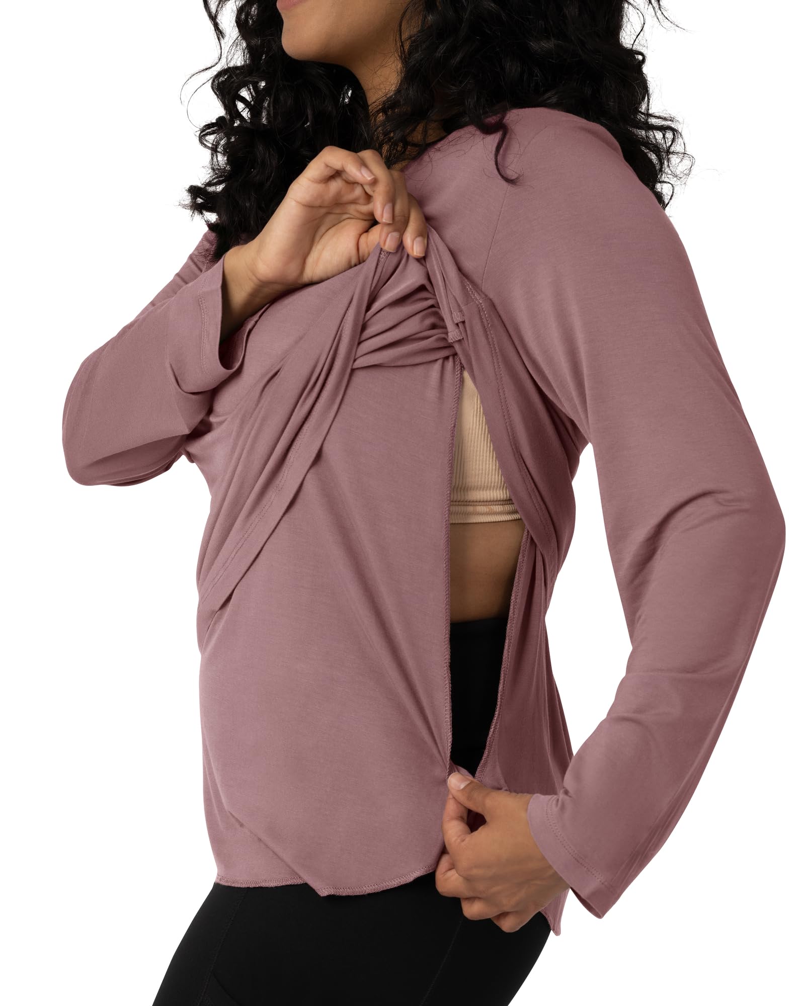 Kindred Bravely Long Sleeve Maternity & Nursing Top - Soft Breastfeeding Shirt for Comfortable Pumping & Nursing at Home or Work | Perfect for Pregnancy & Postpartum