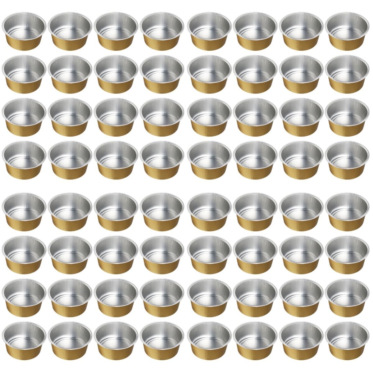 100 Pcs Golden Aluminum Foil Wax Melting Bowls - Mini Candle Warmer Pots for Wax Melts, Durable Wax Containers & Waxing Supplies - Perfect for DIY Candles, Aromatherapy & Home Spa Use