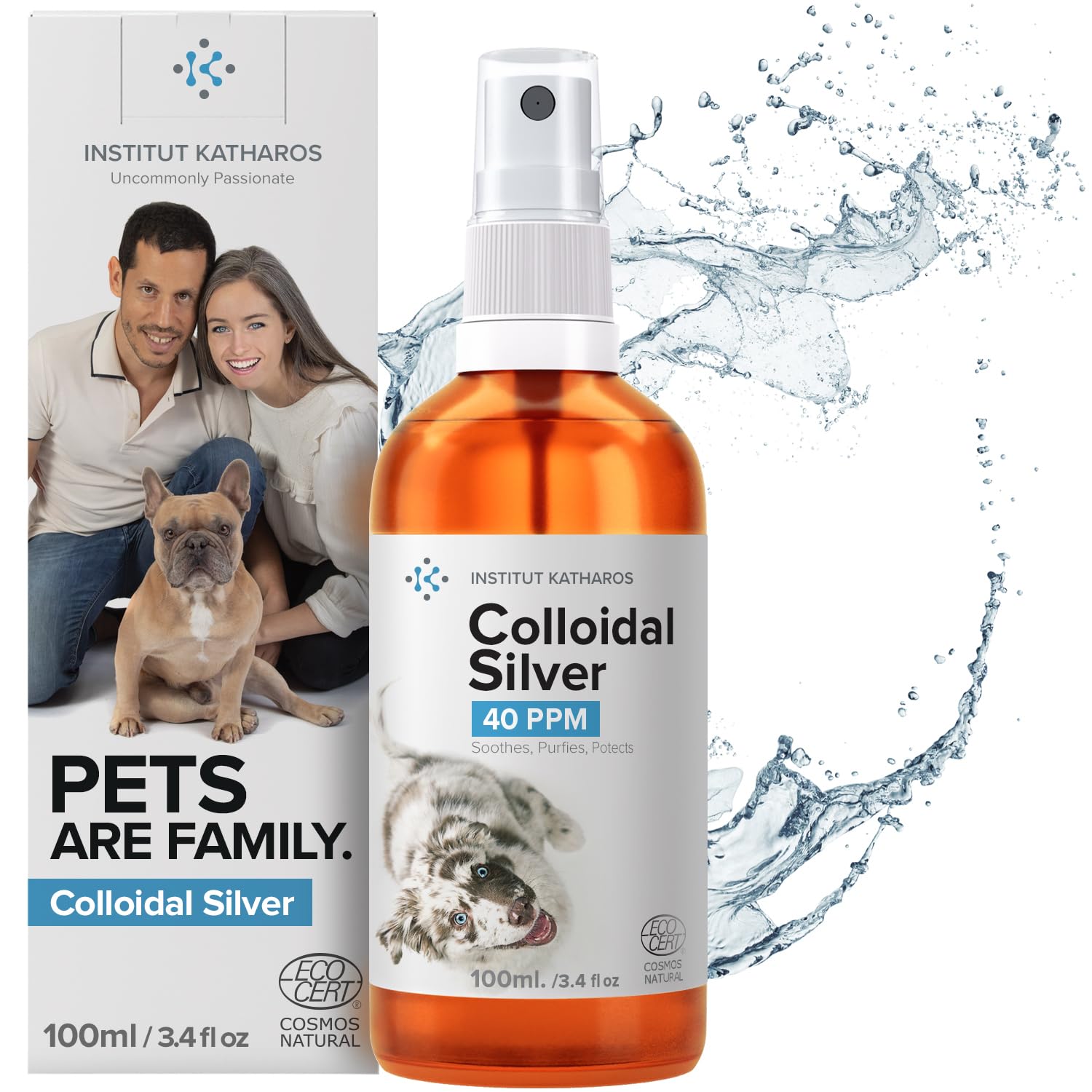 **Colloidal Silver Antiseptic Spray for Dogs & Cats – Natural Antibiotic Treatment for Skin Issues (Itchy, Allergy, Hotspot, Yeast, Dry) – Wound Care for Ear & Eye Infections – 100% Organic Pet First Aid Solution – Perfect for Daily Grooming & Post-Surgery Recovery**