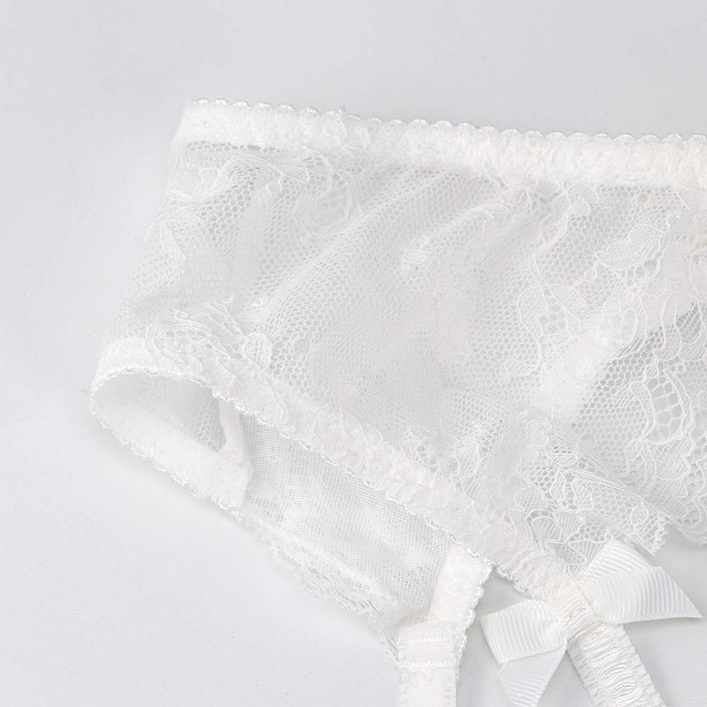 Sexy Women's Lace Garter Belt with 4 Adjustable Straps & Metal Clips - Stockings Holder for Lingerie, Bridal, Boudoir & Special Occasions