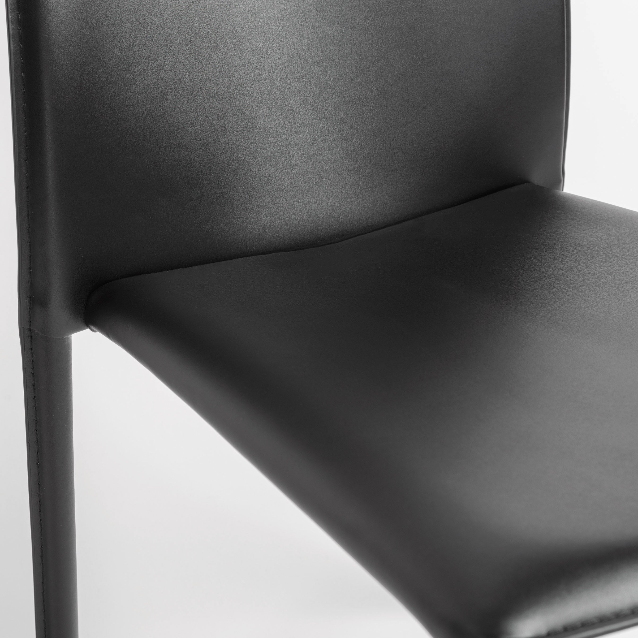Euro Style Dalia Stacking Side Leather Chairs - Set of 2, Modern Stackable Dining Chairs for Small Spaces, Kitchen, Office or Outdoor Use