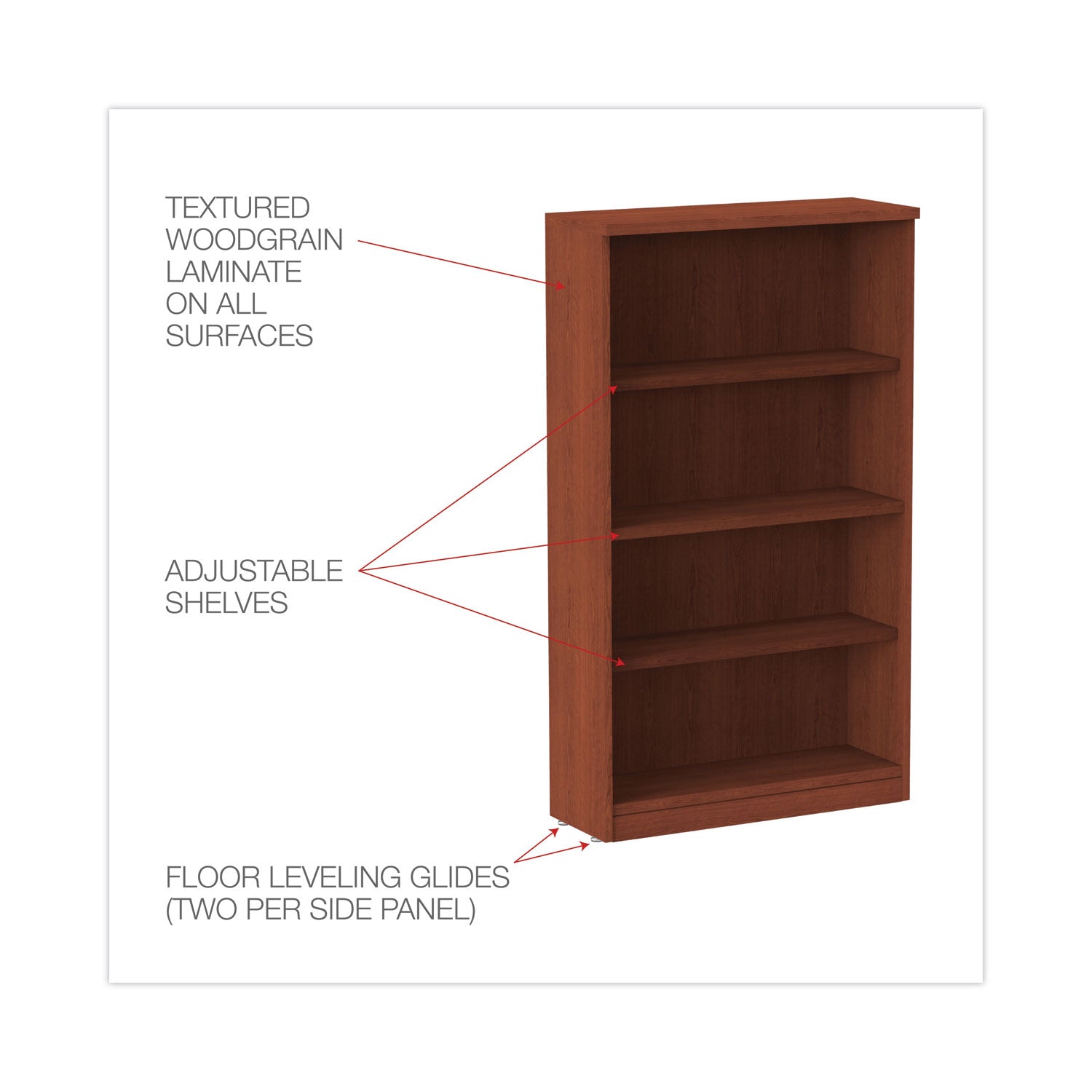 Alera Valencia Series 4-Shelf Bookcase - 31.75