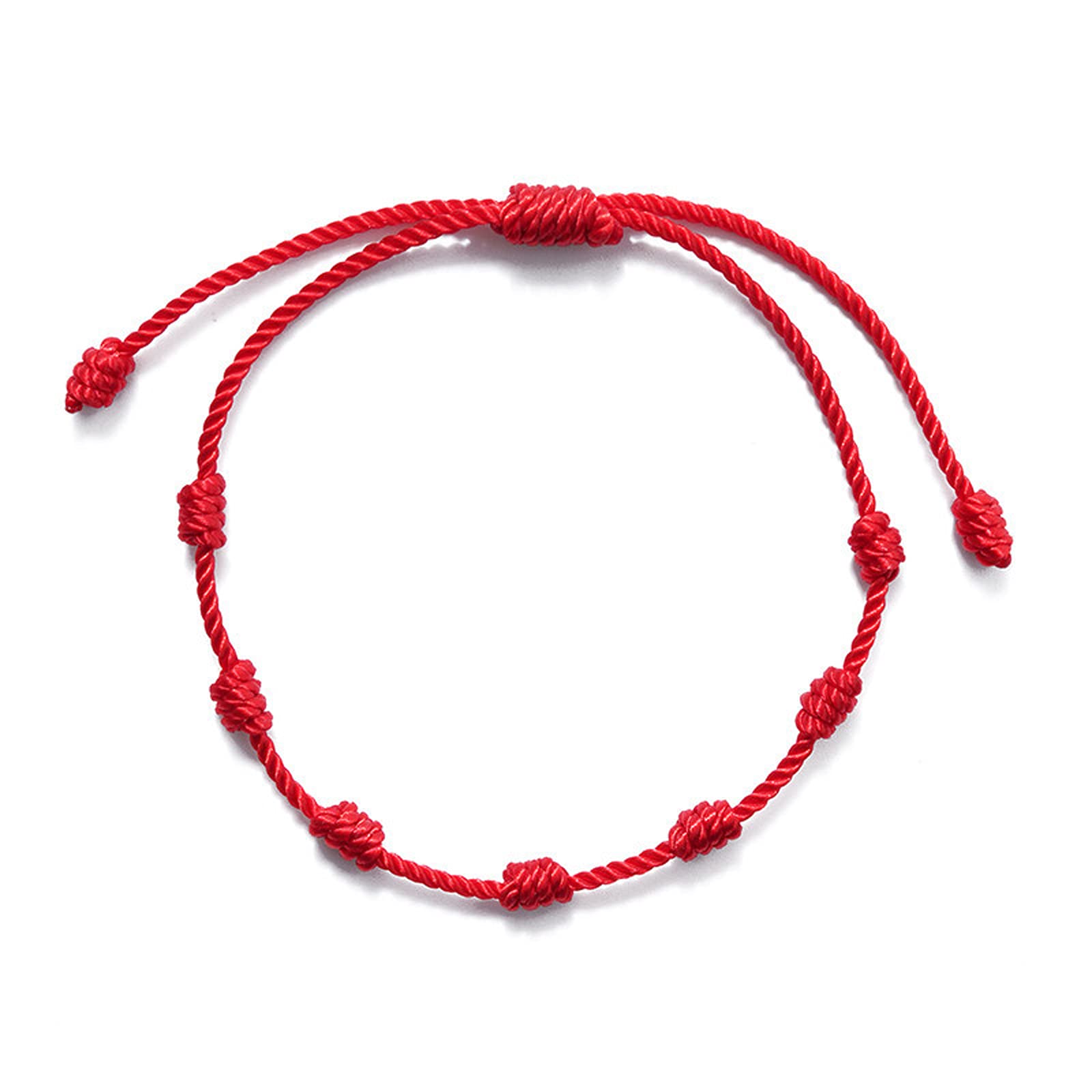 Handmade 7 Knots Red String Bracelet - Lucky Protection Amulet for Success, Prosperity & Love | Adjustable Friendship Jewelry for Women, Men, Teens | Perfect for Couples, Family & Gift Giving