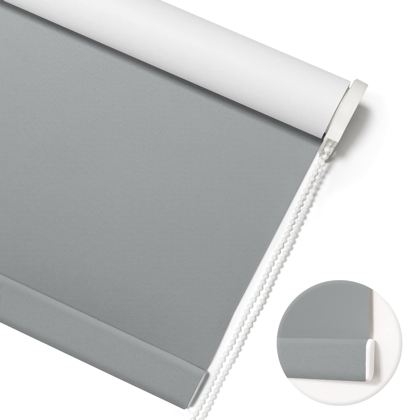 Keego Blackout Roller Shades - Room Darkening Window Blinds for Nursery & Bedroom, Durable Insulated Shades (34