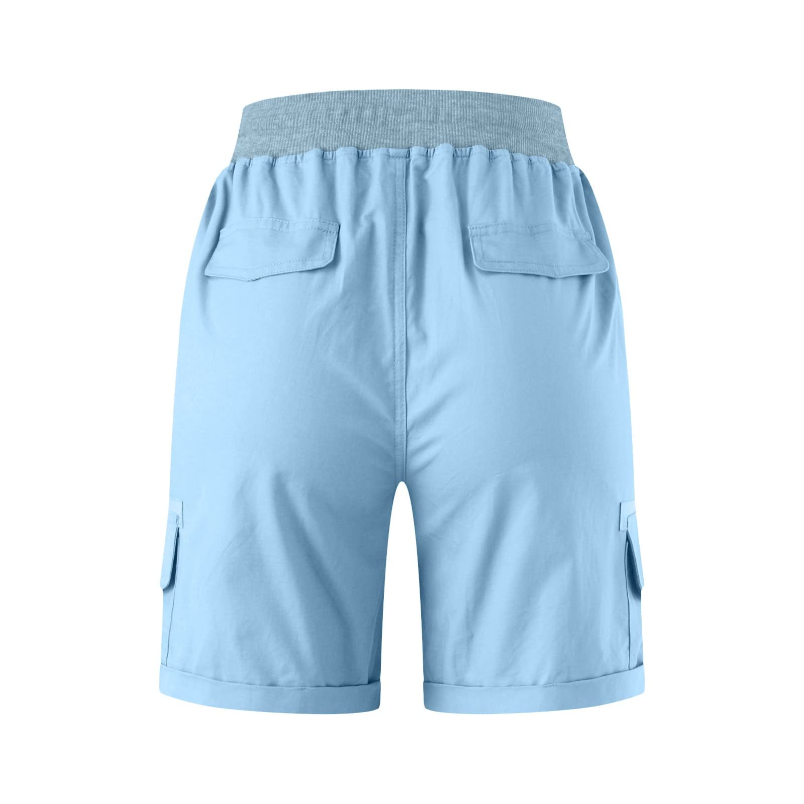 AMDBEL Women's Bermuda Shorts - Plus Size Cotton Gym Shorts with Pockets for Workout & Summer