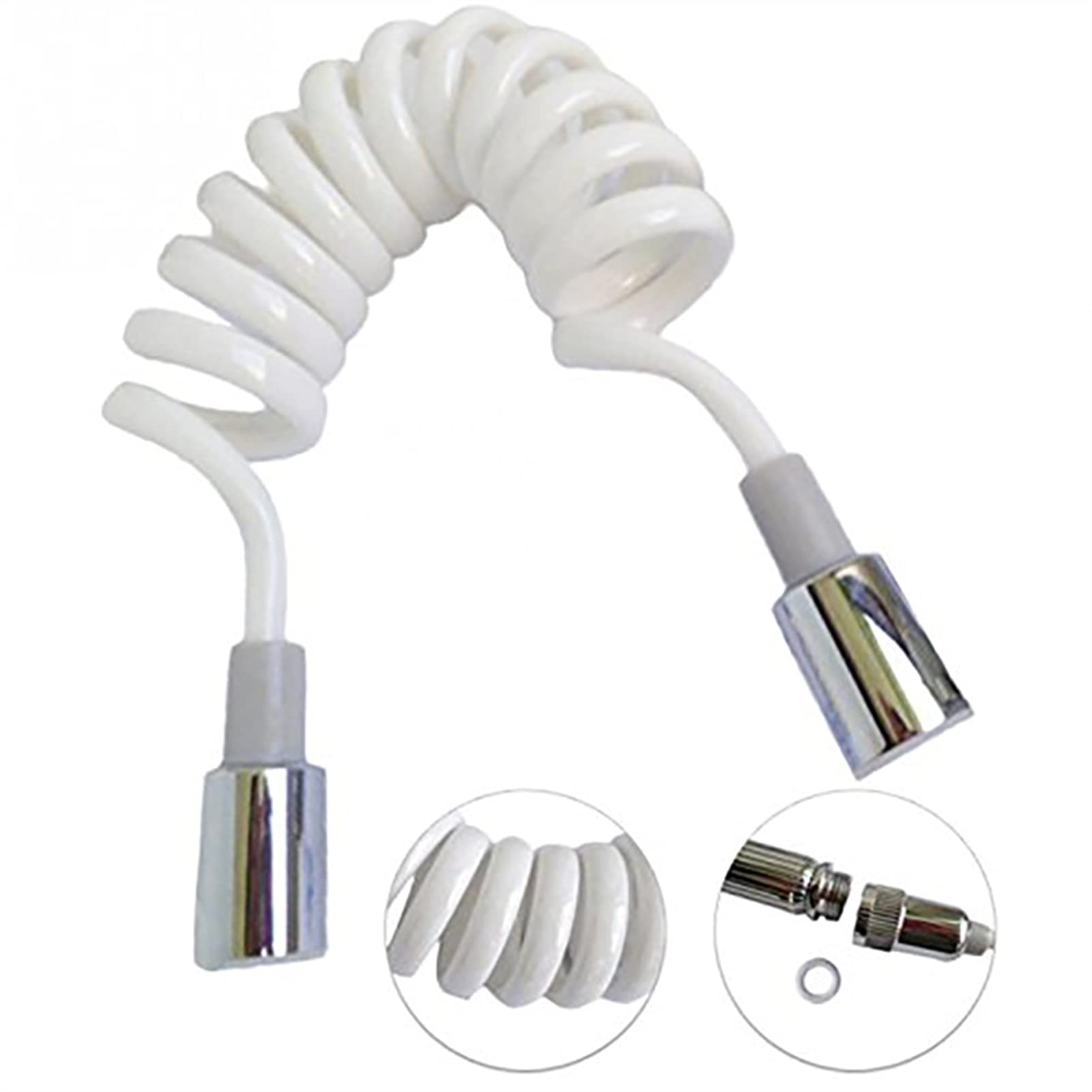 Universal Shower Hose - Flexible Spring Telescopic Tube (150cm) for Bathroom & Bidet Sprayer