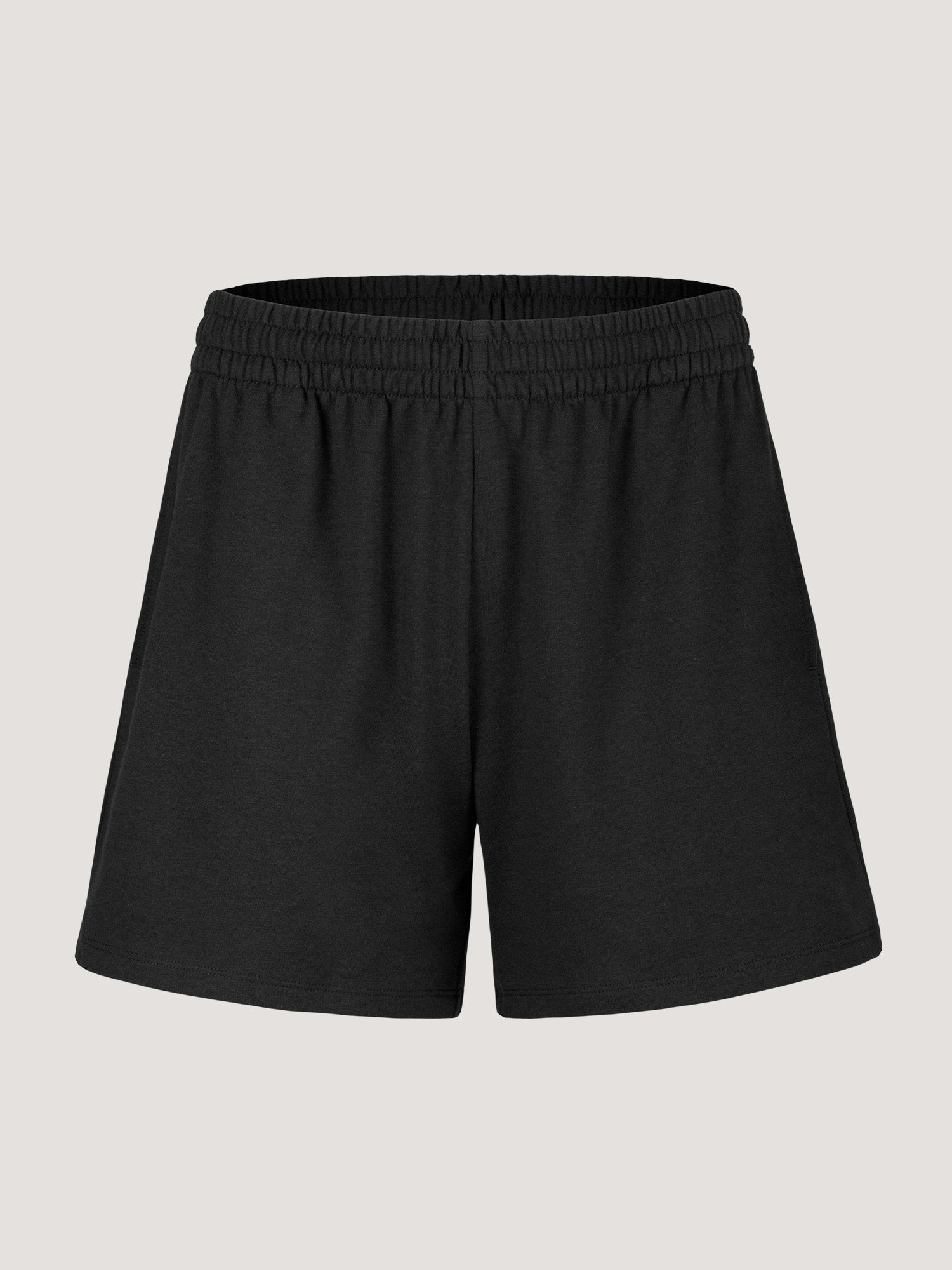 Women's Soft Black Terry Lounge Shorts - Comfortable Sleepwear & Casual Wear for Relaxing at Home or Lounging Outdoors
