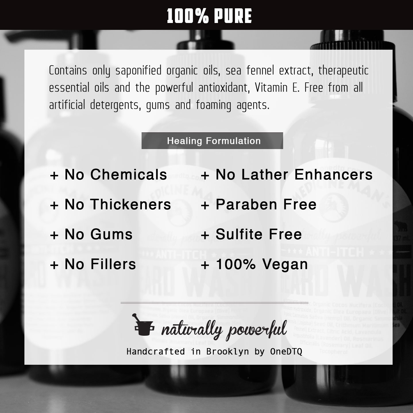 OneDTQ Medicine Man's Itchy Beard Wash 4.7 FL OZ - Soothing & Hydrating Beard Shampoo for Men - Relieves Dryness & Irritation - Perfect for Daily Beard Care & Grooming Routine