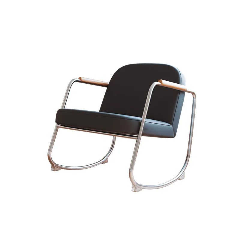 Modern Minimalist Metal Rocking Lounge Chair - Indoor/Outdoor Relaxation for Patio, Garden & Living Room