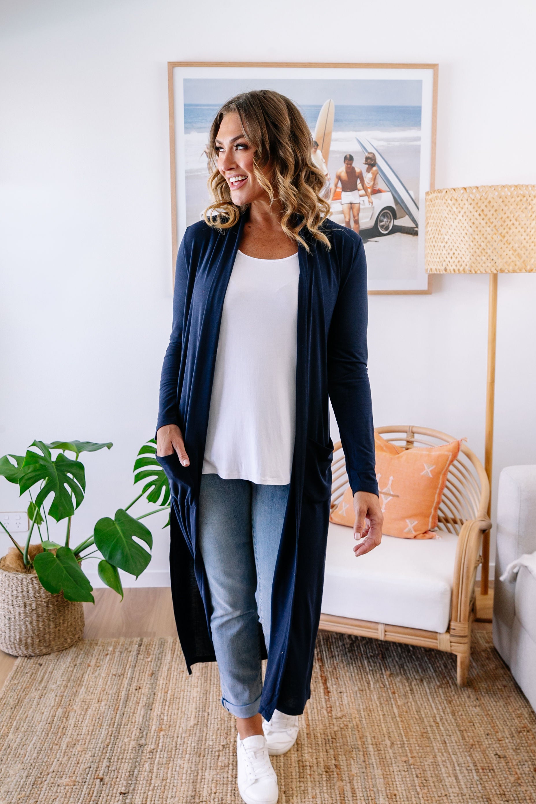 Navy Blue Jane Cardigan for Women - Soft Knit Sweater for Fall & Winter - Perfect for Office, Casual Outfits & Cozy Evenings
