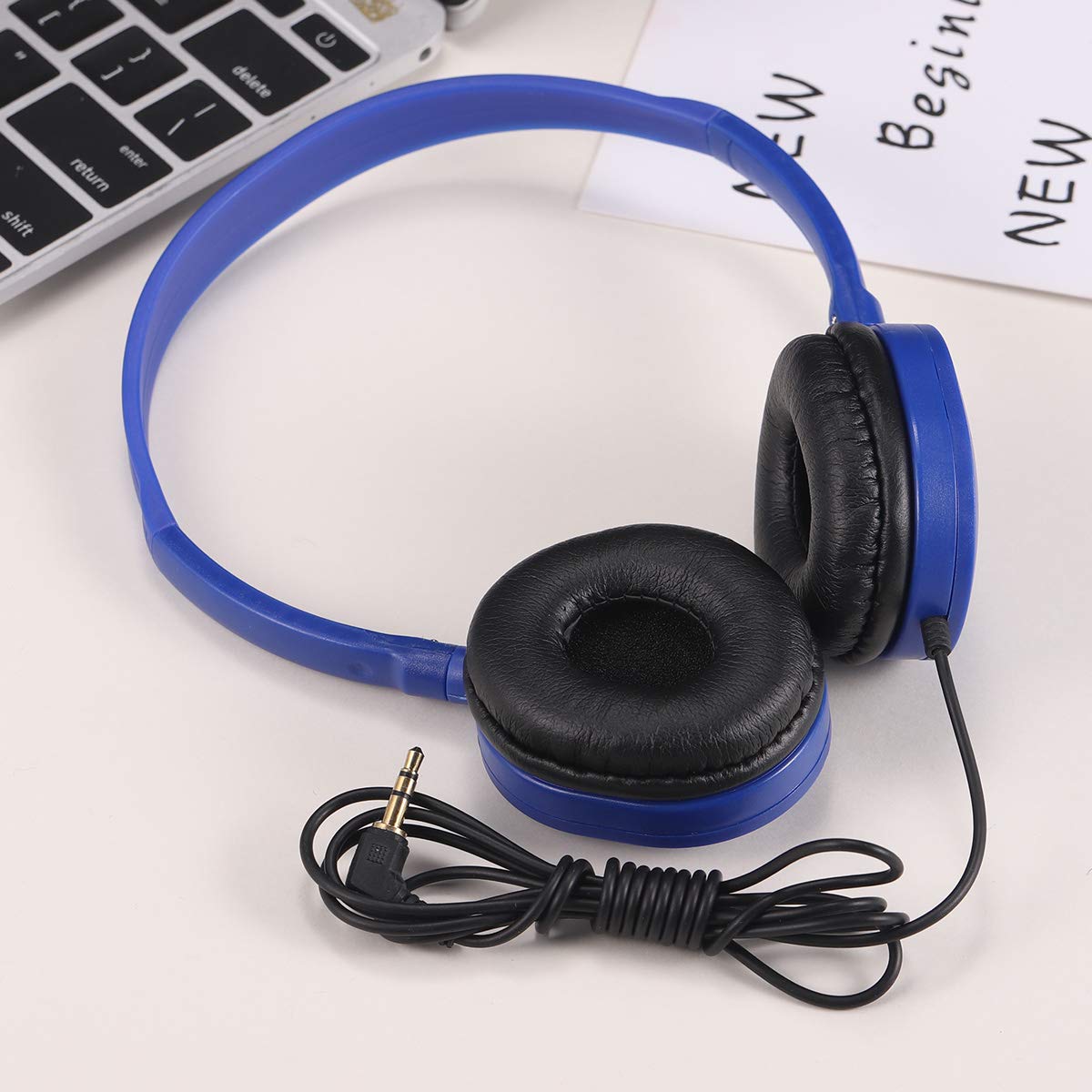 25 Pack Bulk Kids Headphones for Classroom & School - Adjustable On-Ear Headphones for Students, Children, Teens, Toddlers (PU102, Mixed Colors) - Perfect for Chromebook Use, Online Learning & Study Sessions