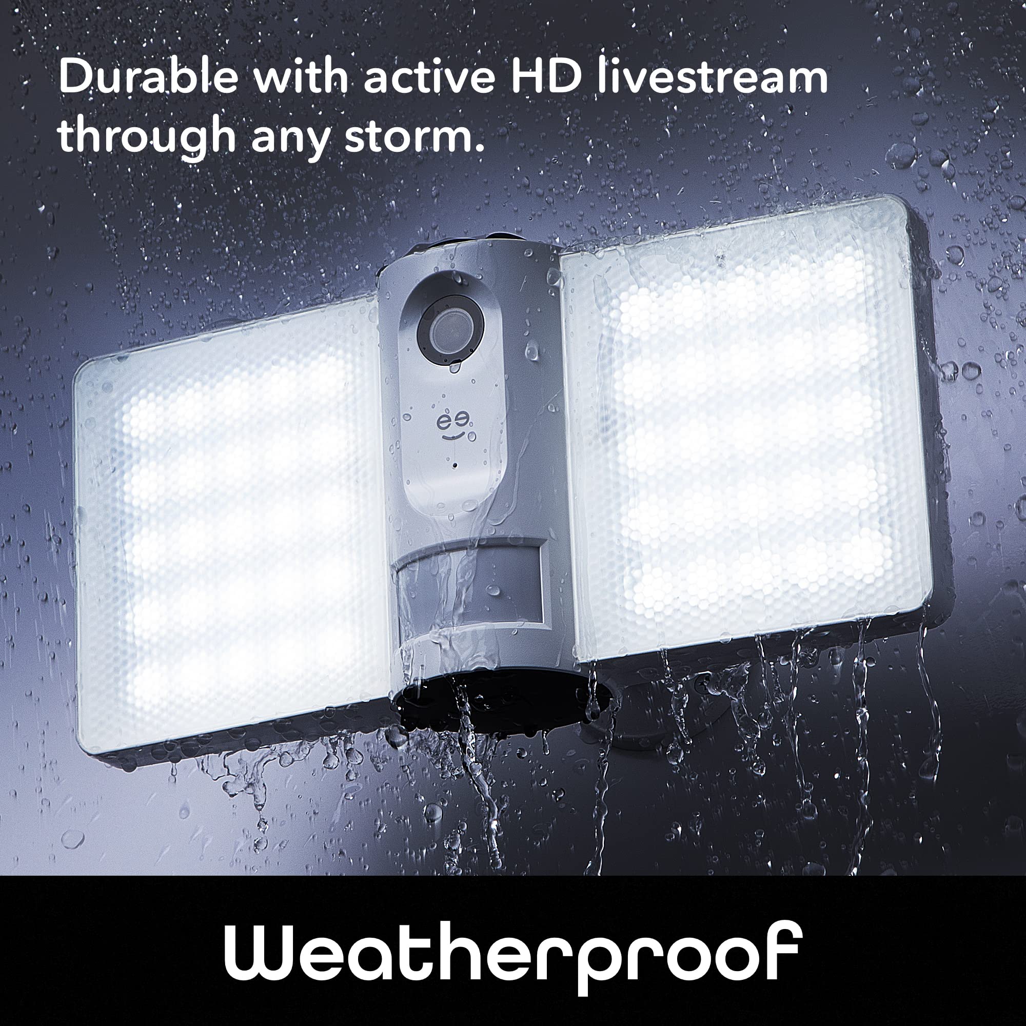 Geeni Smart Floodlight Camera - 1080P HD Security Camera with Motion Sensor, Night Vision, Two-Way Audio | Alexa & Google Assistant Compatible | Weatherproof WiFi Outdoor Camera for Home & Business Surveillance | Perfect for Driveway, Backyard & Garage Security