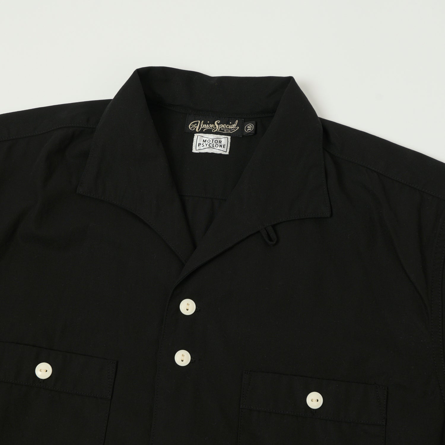Freewheelers 'Benny' Short Sleeve Open Collar Casual Shirt - Rude Black Design for Men's Streetwear & Summer Fashion