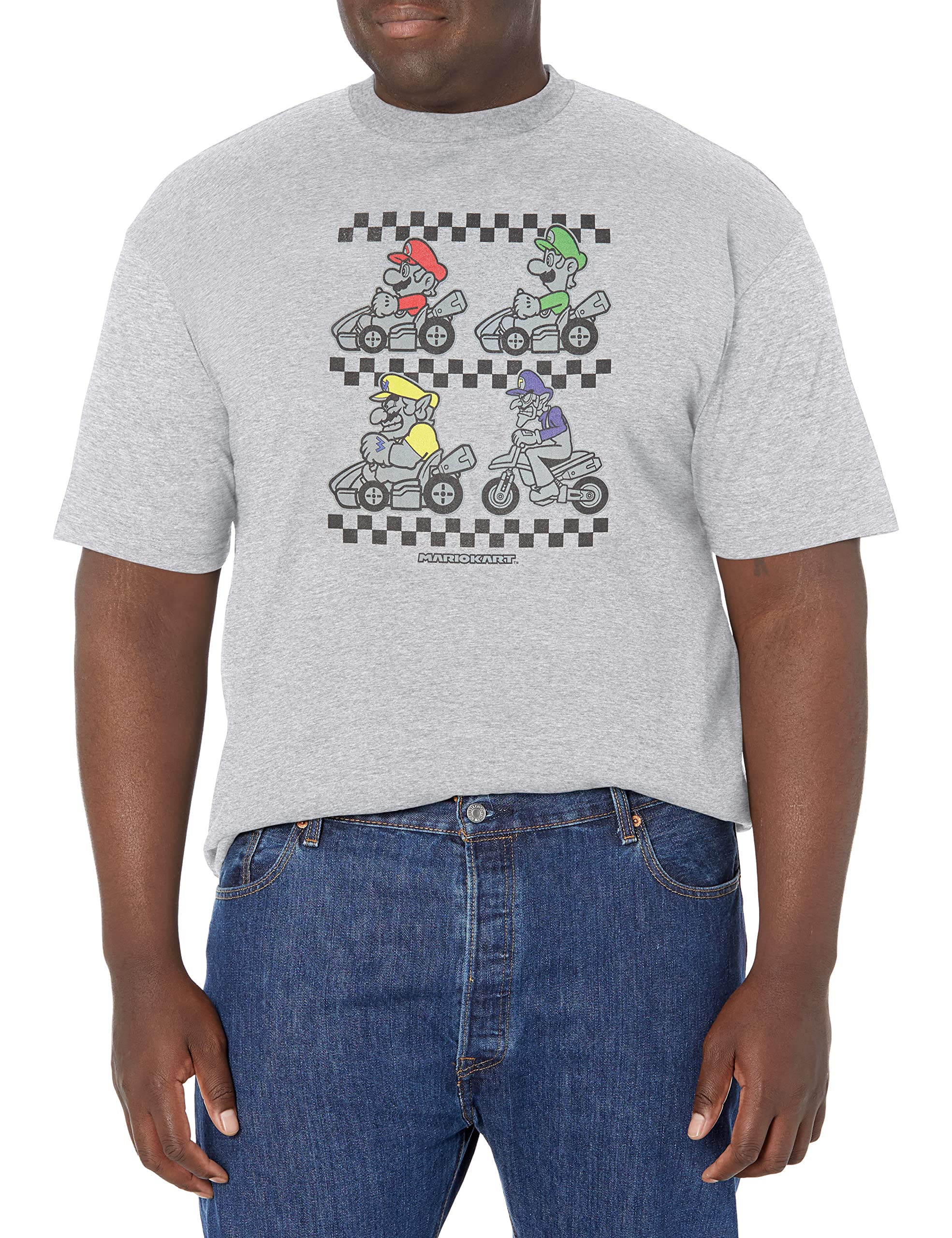 Nintendo Slow and Steady Men's Athletic Short Sleeve T-Shirt - Heather Gray Tall Tops for Casual Wear & Gaming Enthusiasts