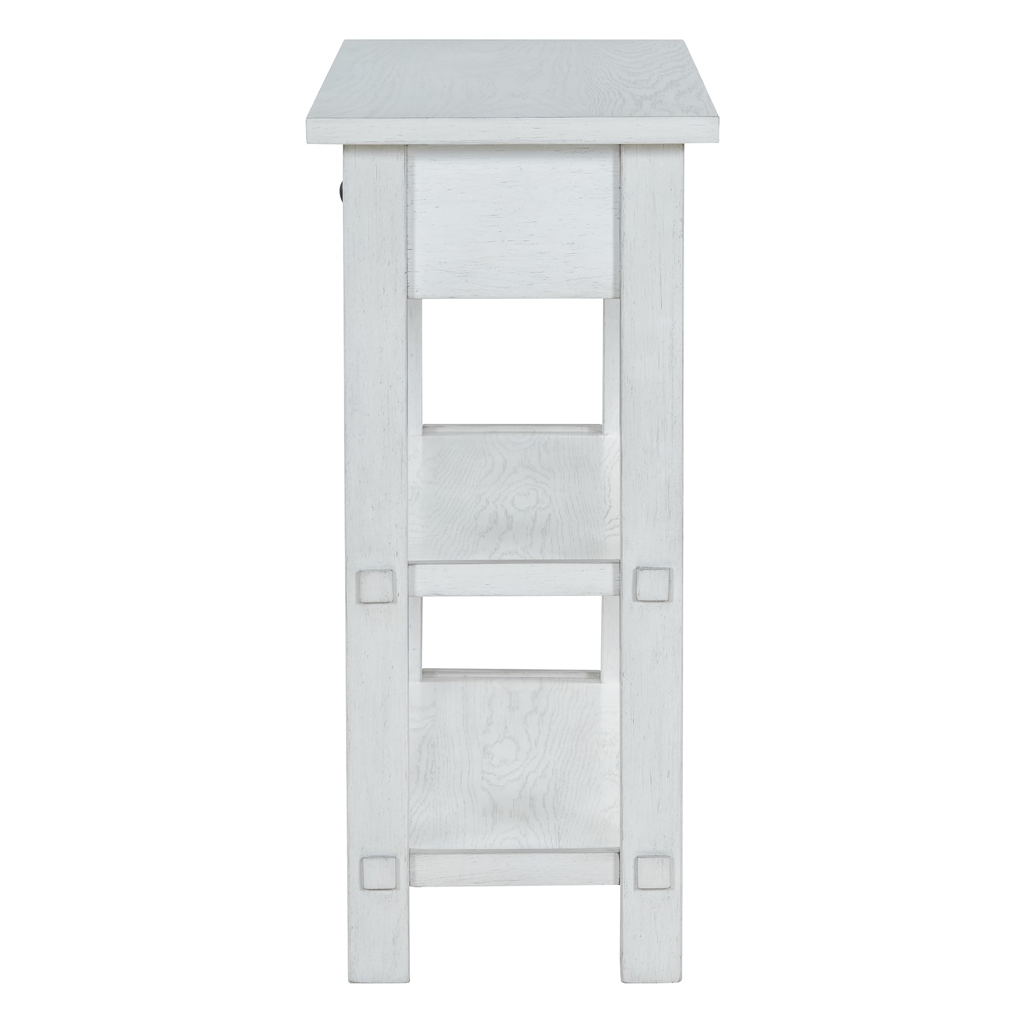 Rustic Entryway Console Table with Storage Drawer & 2 Shelves - Farmhouse Hallway Sofa Table for Living Room, Foyer & Entryway - Easy Assembly Antique White - Perfect for Home Decor & Small Space Organization