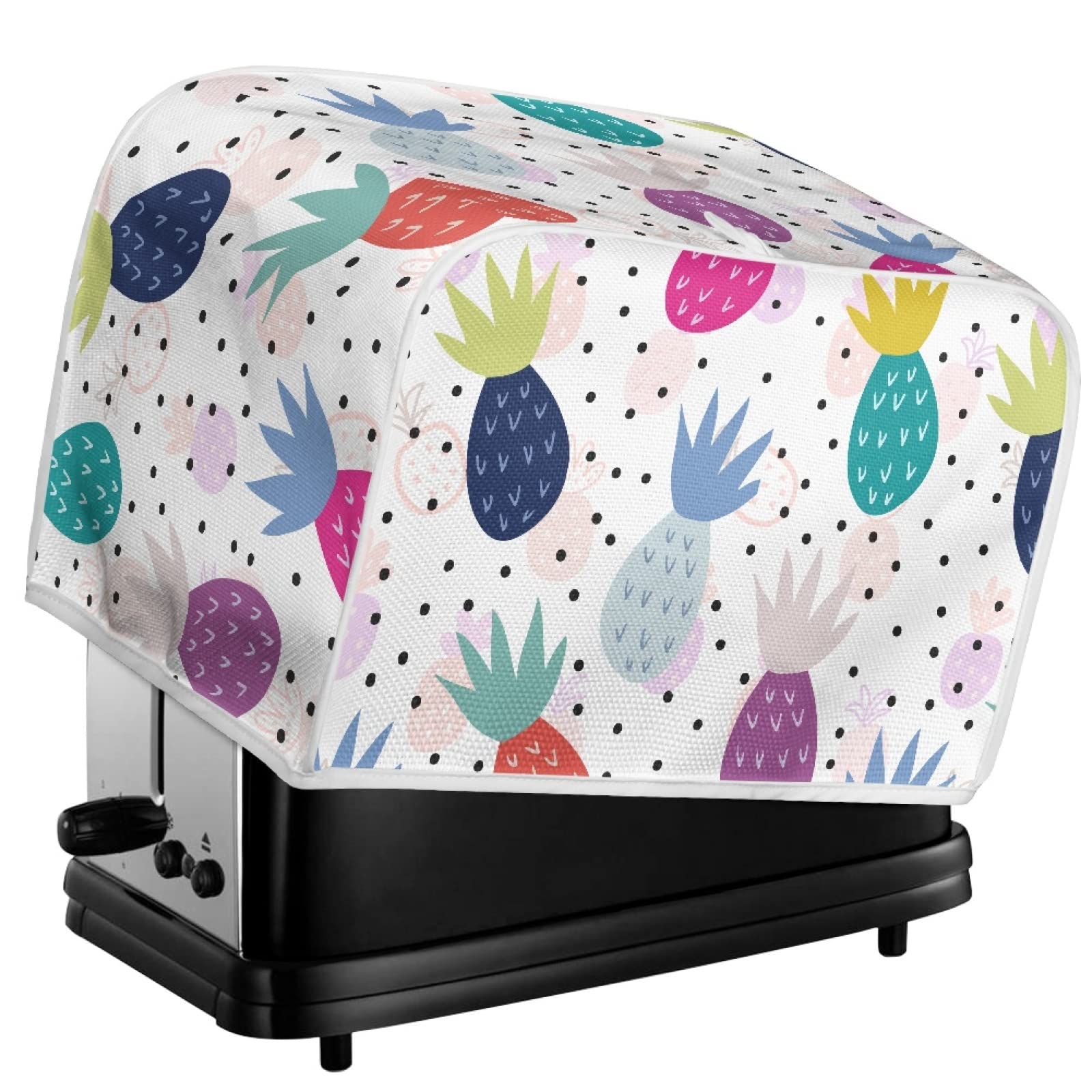 Pineapple Print Toaster Cover - Stain Resistant & Heat Resistant Bread Maker Protector - Anti Fingerprint Kitchen Organizer for Home - Perfect for Breakfast Countertop & Small Appliance Storage