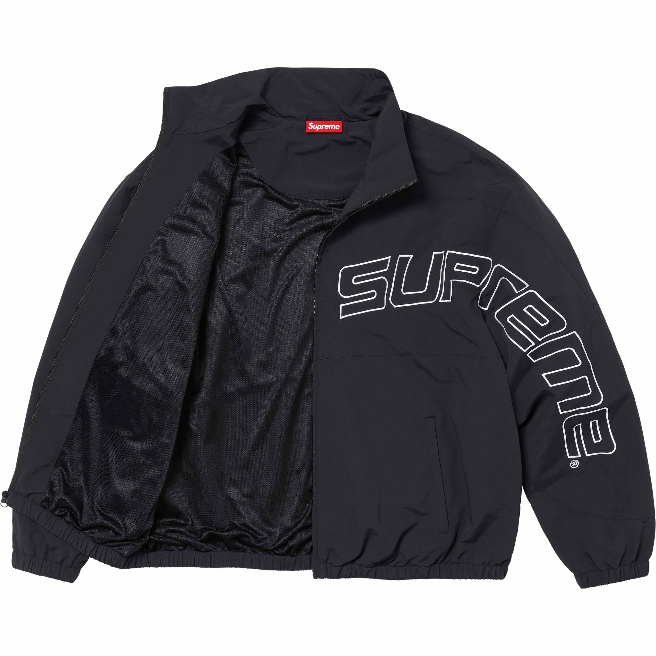 Supreme Curve Track Jacket for Men - Black Athletic Running Jacket with Zipper Pockets | Perfect for Gym Workouts, Jogging & Streetwear Fashion