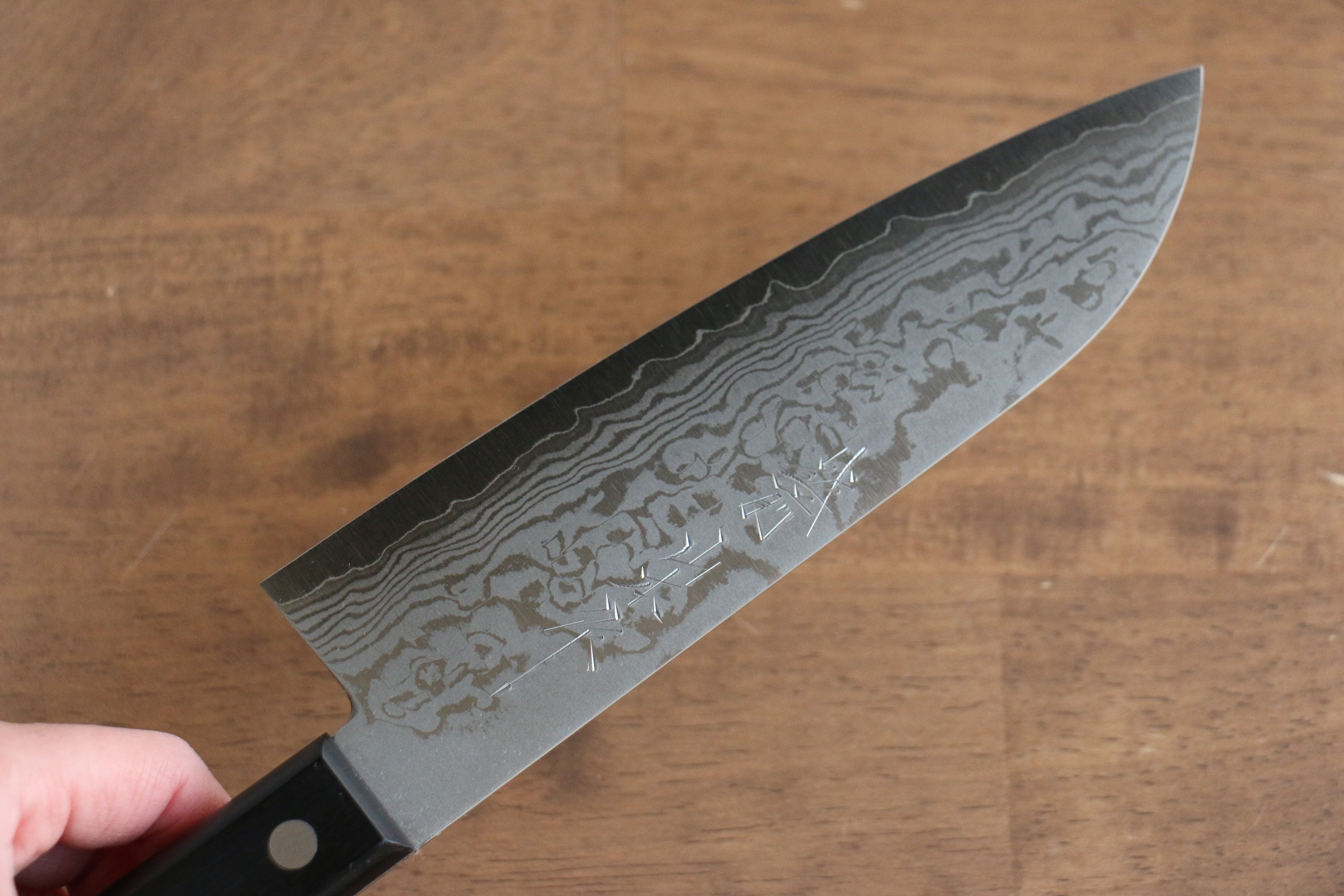 Premium Nao Yamamoto VG10 Damascus Santoku Knife 170mm - Black Pakkawood Handle - Japanese Kitchen Knife for Slicing, Dicing & Chopping Vegetables, Meat & Fish - Perfect for Home Chefs & Professional Kitchens
