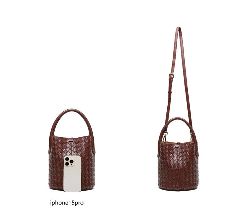 Stylish Versatile Leather Bucket Bag for Women - Perfect for Work, Travel & Everyday Use | Fashionable Crossbody & Shoulder Bag