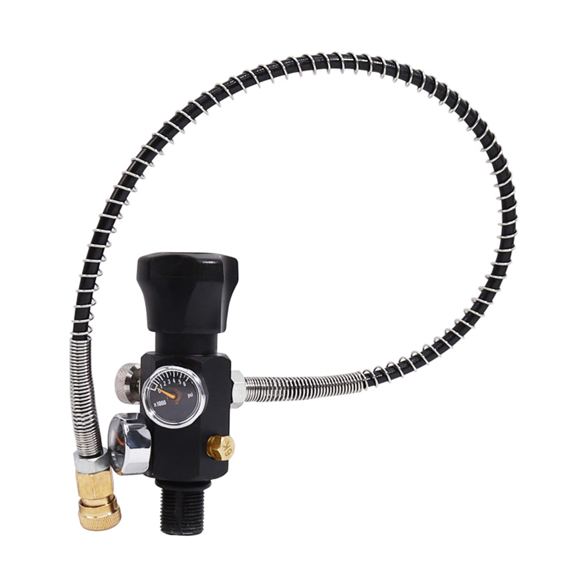 **TUXING 4500psi 6.8L Carbon Fiber Scuba Tank (Empty) – Paintball Filling Station with Dual Pressure Gauges & 24-Inch High-Pressure Hose (M18x1.5) – Ideal for Scuba Diving, Paintball Refills, and High-Pressure Air Applications**