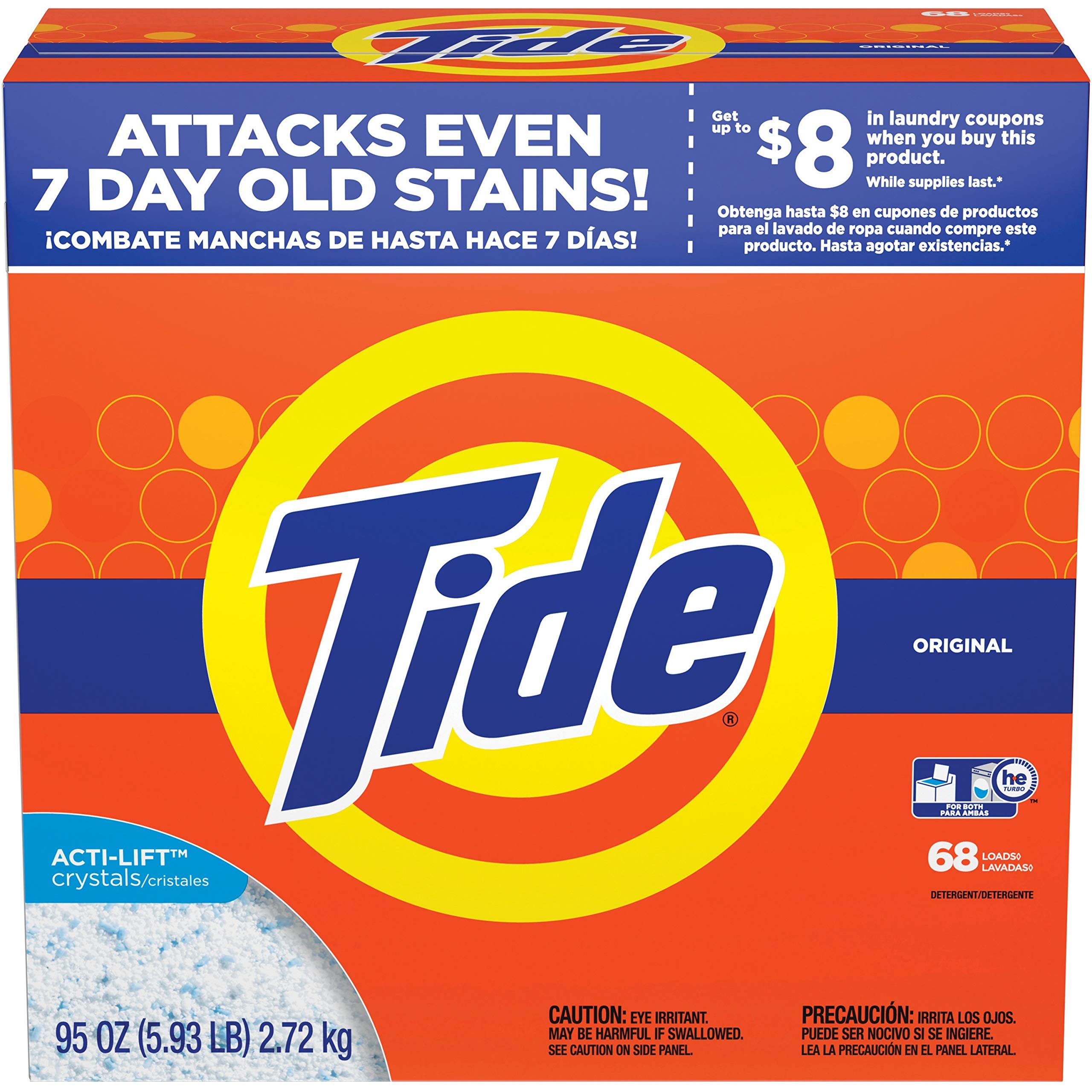 Tide Powder Laundry Detergent - High Efficiency HE Cleaner for All Fabrics | Removes Tough Stains & Odors | Perfect for Family, Gym Clothes & Baby Laundry