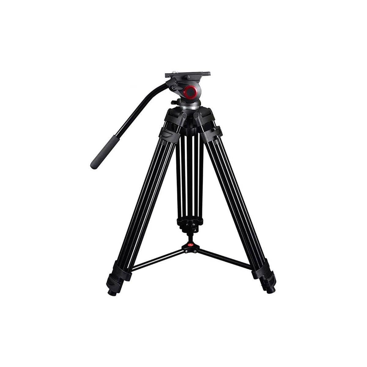 Came-TV 601A Professional 3-Section Aluminum Tripod with Fluid Head for DSLR Cameras - Perfect for Videography, Live Streaming & Outdoor Shooting