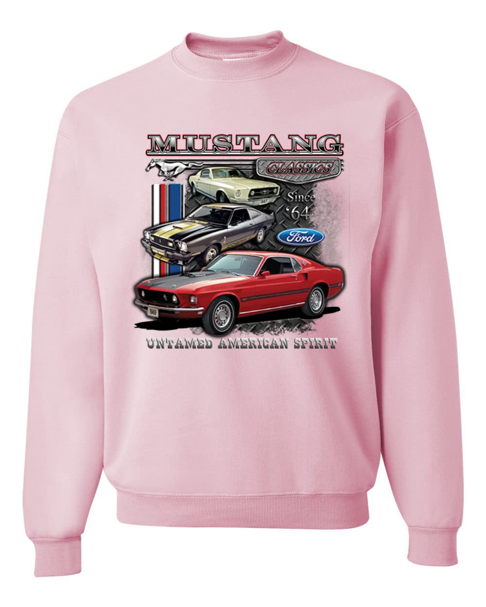 Wild Bobby Ford Mustang Classic Graphic Sweatshirt - Vintage American Muscle Car Design - Unisex Crewneck Pullover for Casual Wear & Car Enthusiasts
