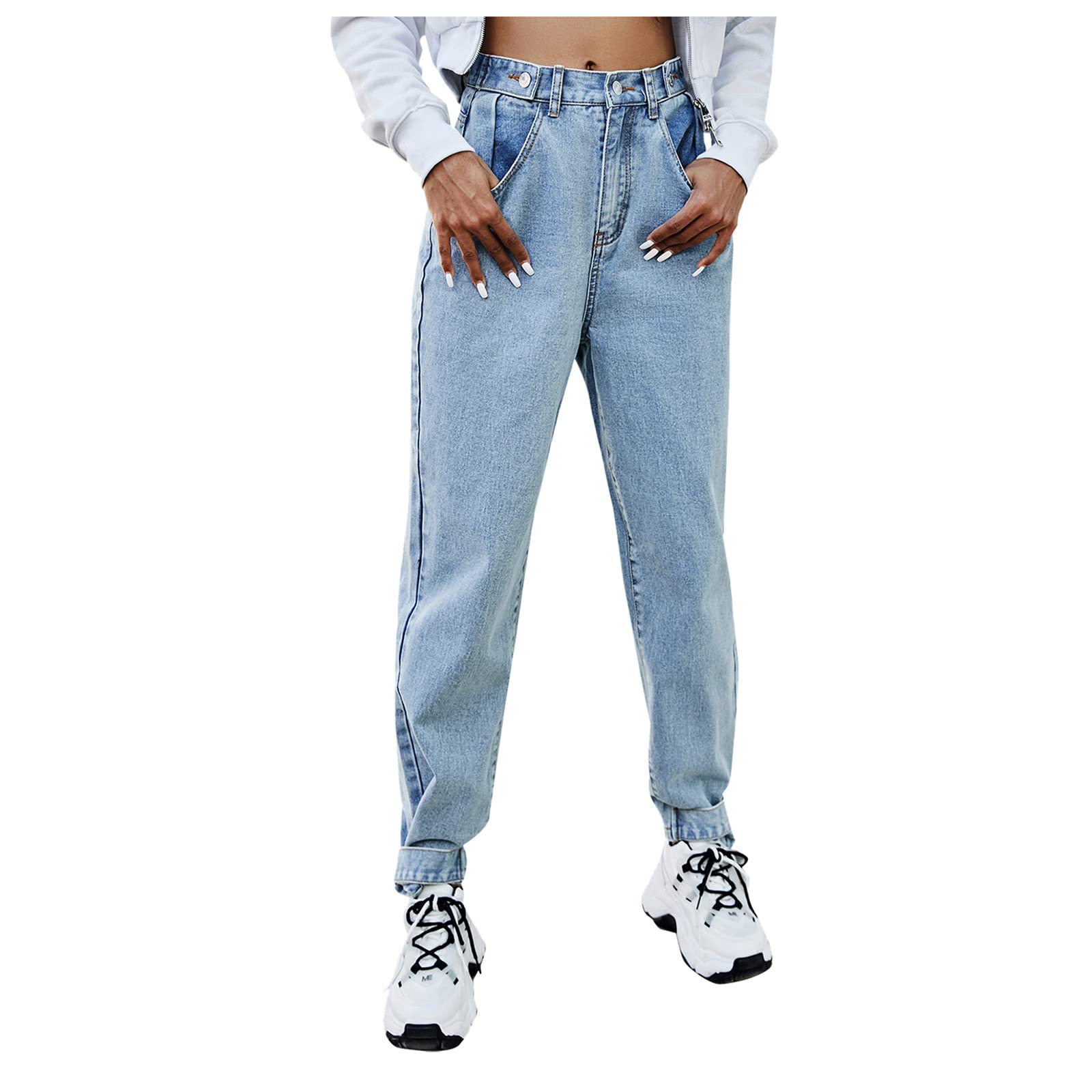 Women's High Waisted Baggy Straight Leg Jeans - Y2K 90s Vintage Denim Pants for Teens & Girls | Cyber Streetwear Fashion for Casual Wear & Retro Outfits