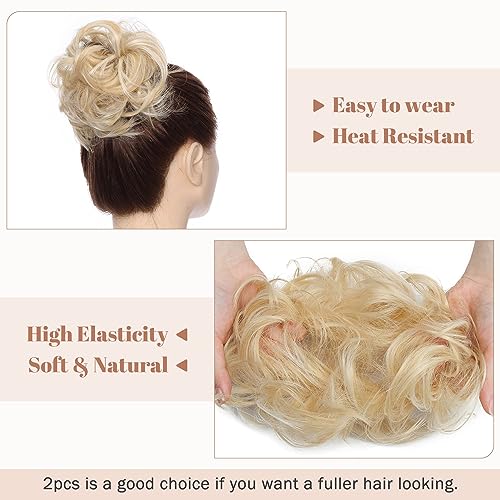 Messy Bun Hair Piece for Women - Synthetic Hair Extensions for Quick & Easy Updos - Perfect for Weddings, Parties & Everyday Styling