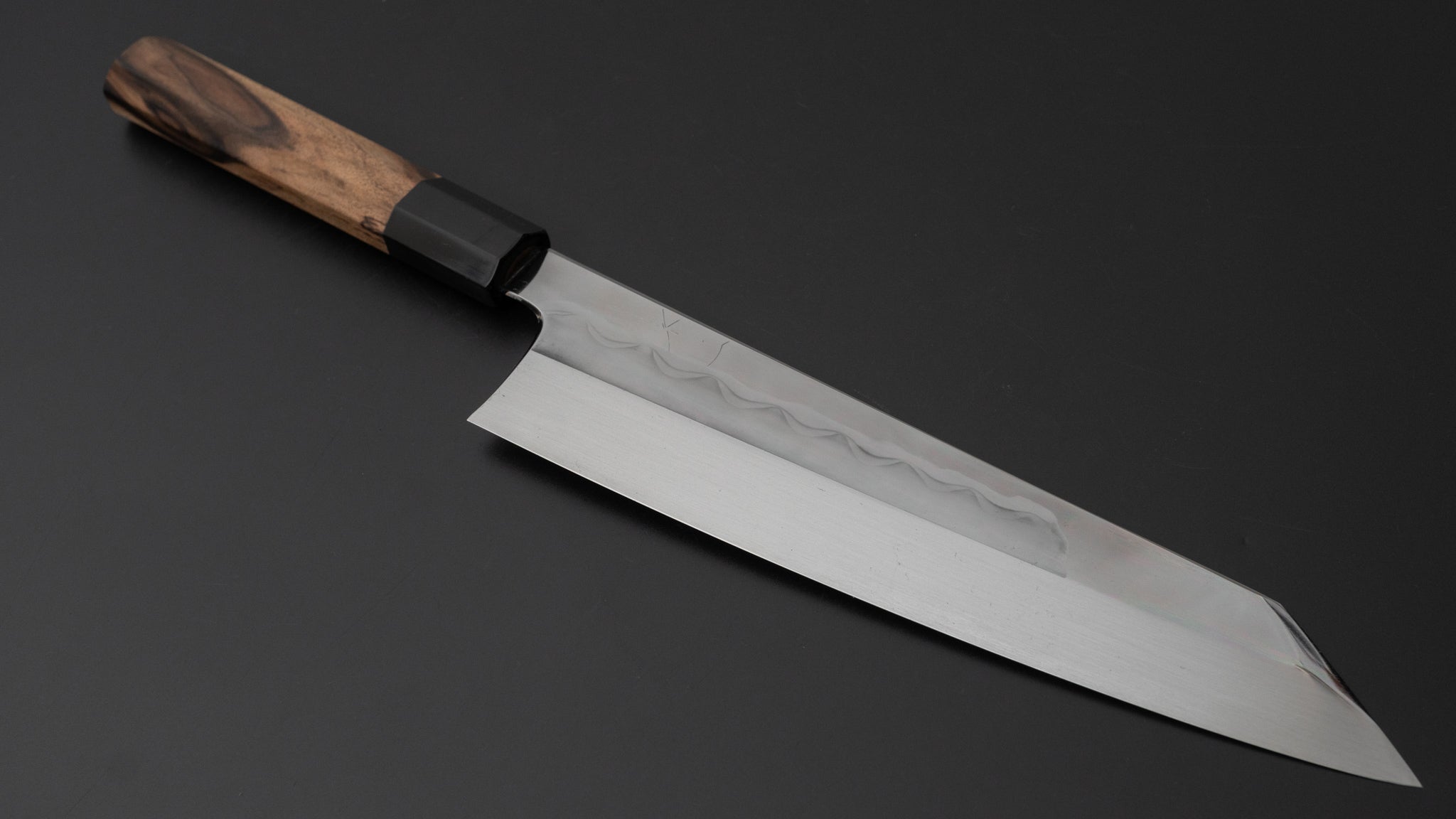 Hitohira Togashi White #1 Notaremon Mizu Honyaki Kiritsuke Gyuto 240mm Japanese Chef Knife with Kurokaki Persimmon Handle (#079) - Perfect for Sushi, Sashimi & Precision Cutting - Includes Saya Protective Sheath