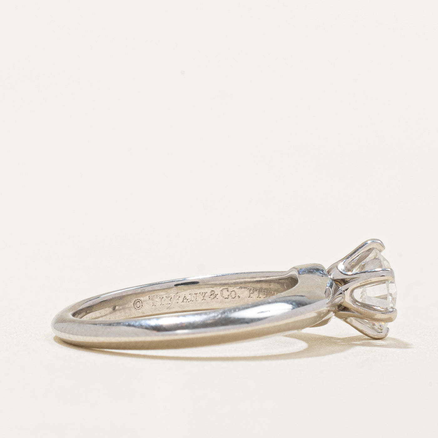 Tiffany & Co. Platinum Engagement Ring - The Tiffany Setting 0.77ct VS2 F Excellent Cut Size 4.5 | Perfect for Proposals, Anniversaries & Special Occasions