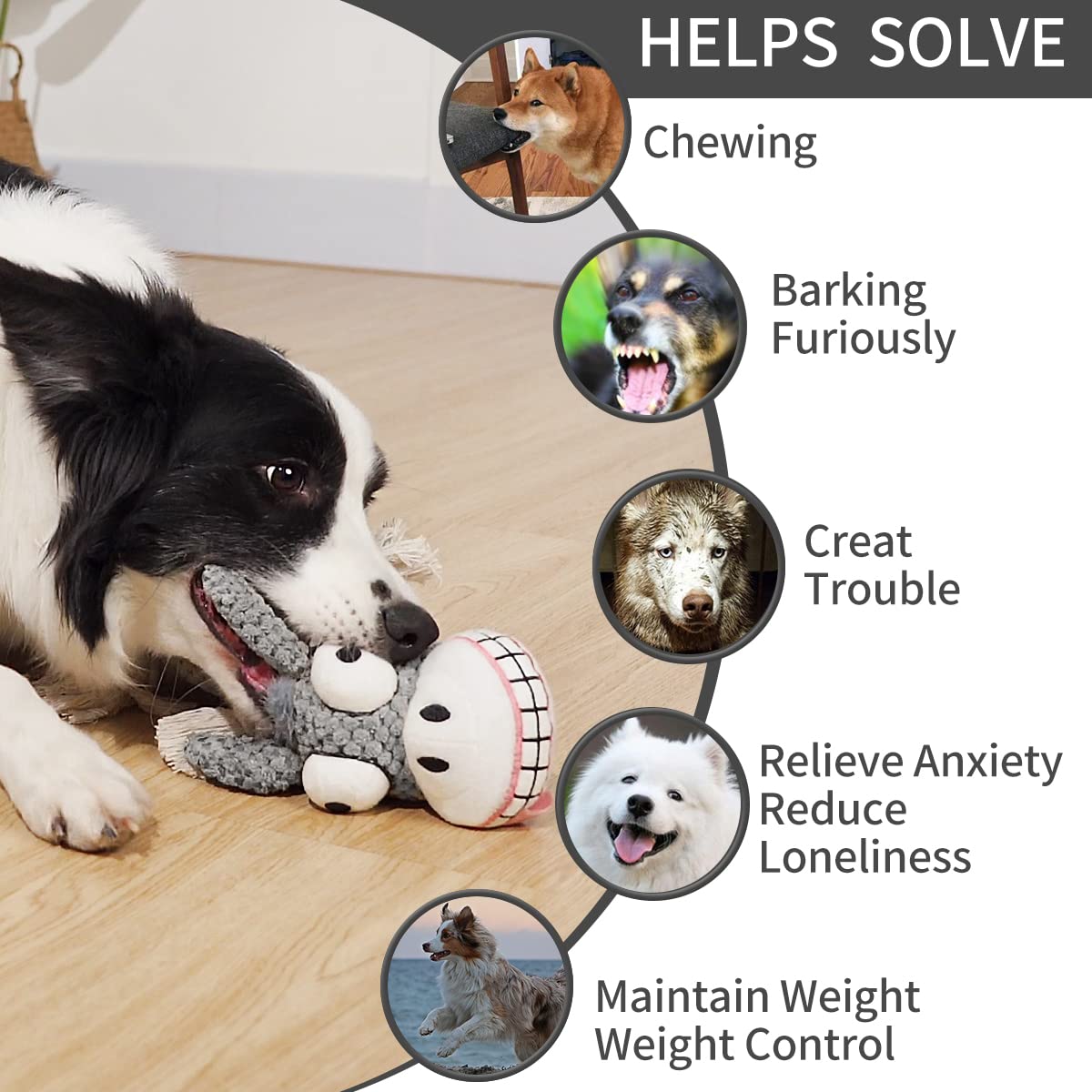 PAZ'S GIFT Interactive Dog Toys for Teething Puppies - Squeaky Stuffed Animal Toy with Cotton & Crinkle Paper - Indestructible Chew Toy for Small, Medium & Large Dogs (Donkey) - Perfect for Playtime, Training & Anxiety Relief