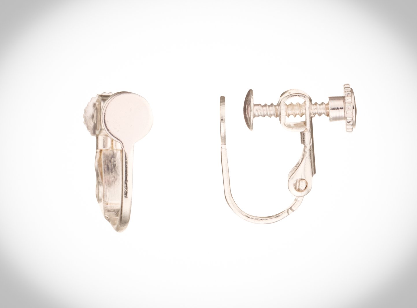 Hinged Screw Back Non-Pierced Earring Findings - 5mm Flat Pad Silver Plated (10Pcs) | Secure Clip-On Earrings for Sensitive Ears | Perfect for Costume Jewelry Making & DIY Fashion Accessories