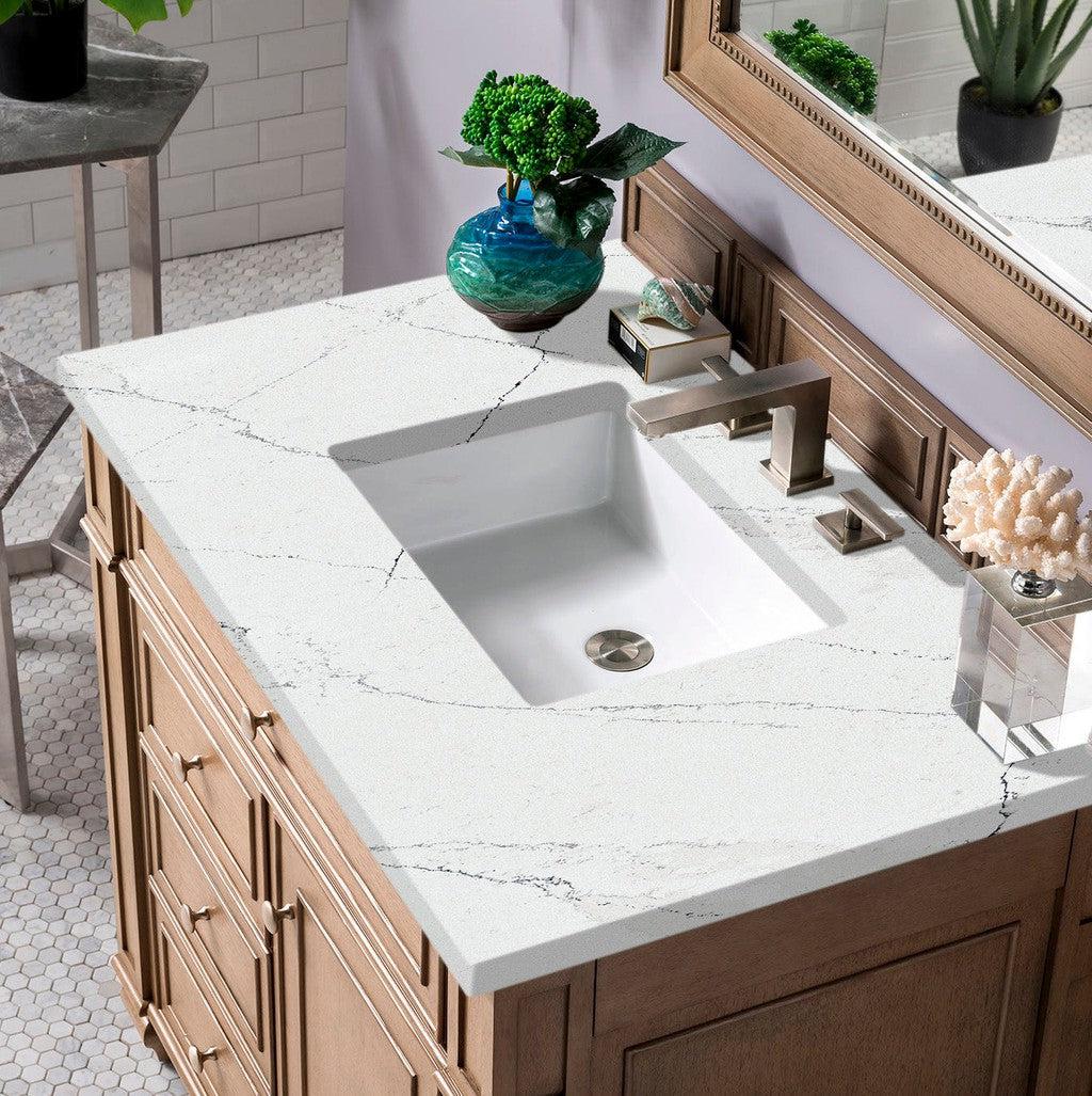 James Martin Vanities Bristol Collection 36 Inch Single Bathroom Vanity in Whitewashed Walnut with Countertop Options - Perfect for Modern Bathroom Renovations and Home Upgrades