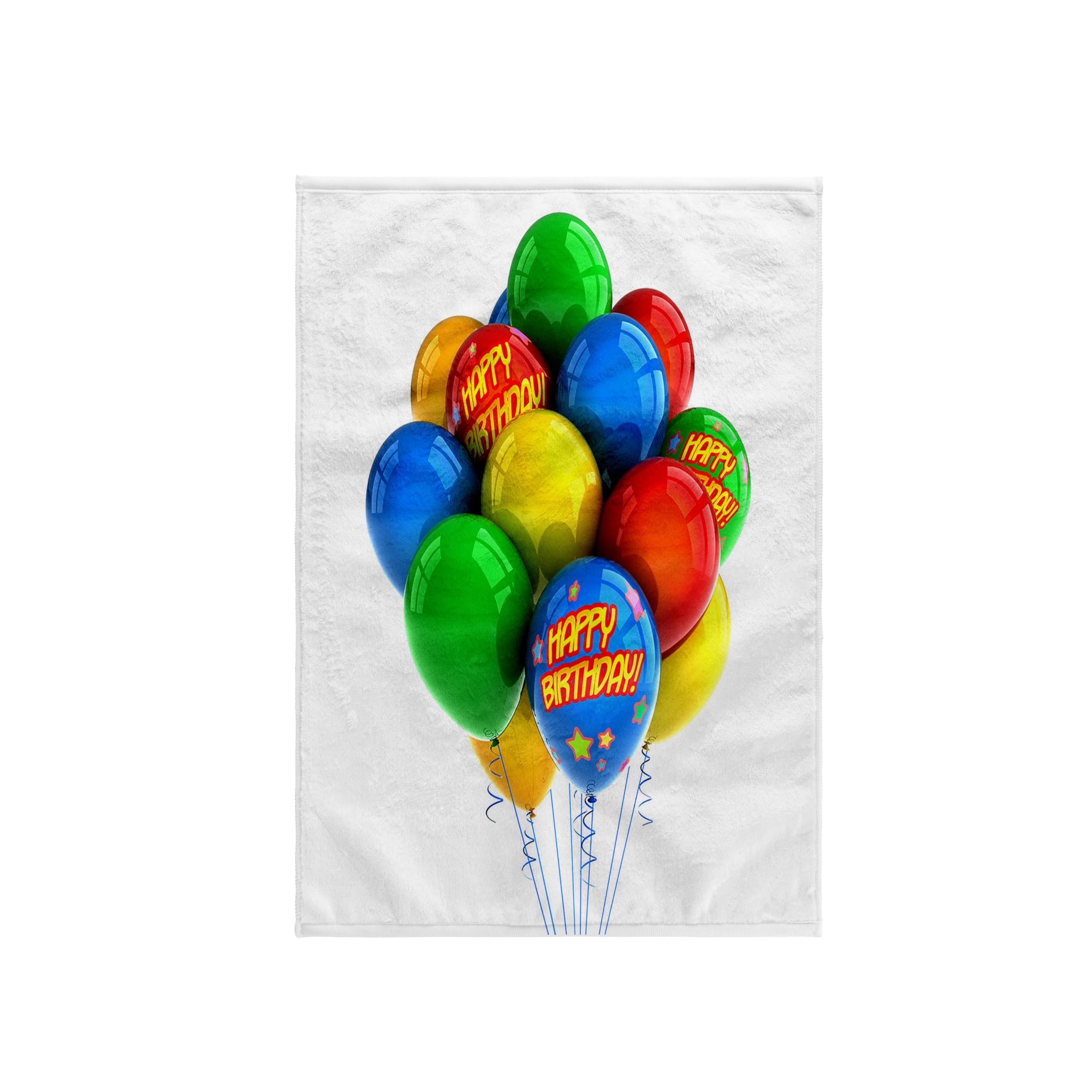 3D Rose Colorful Party Balloons Happy Birthday Towel - 15