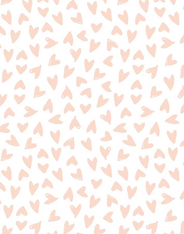Hearts Wallpaper by Sugar Paper - Pink on White Peel & Stick Wallpaper for Nursery, Bedroom, and Home Decor