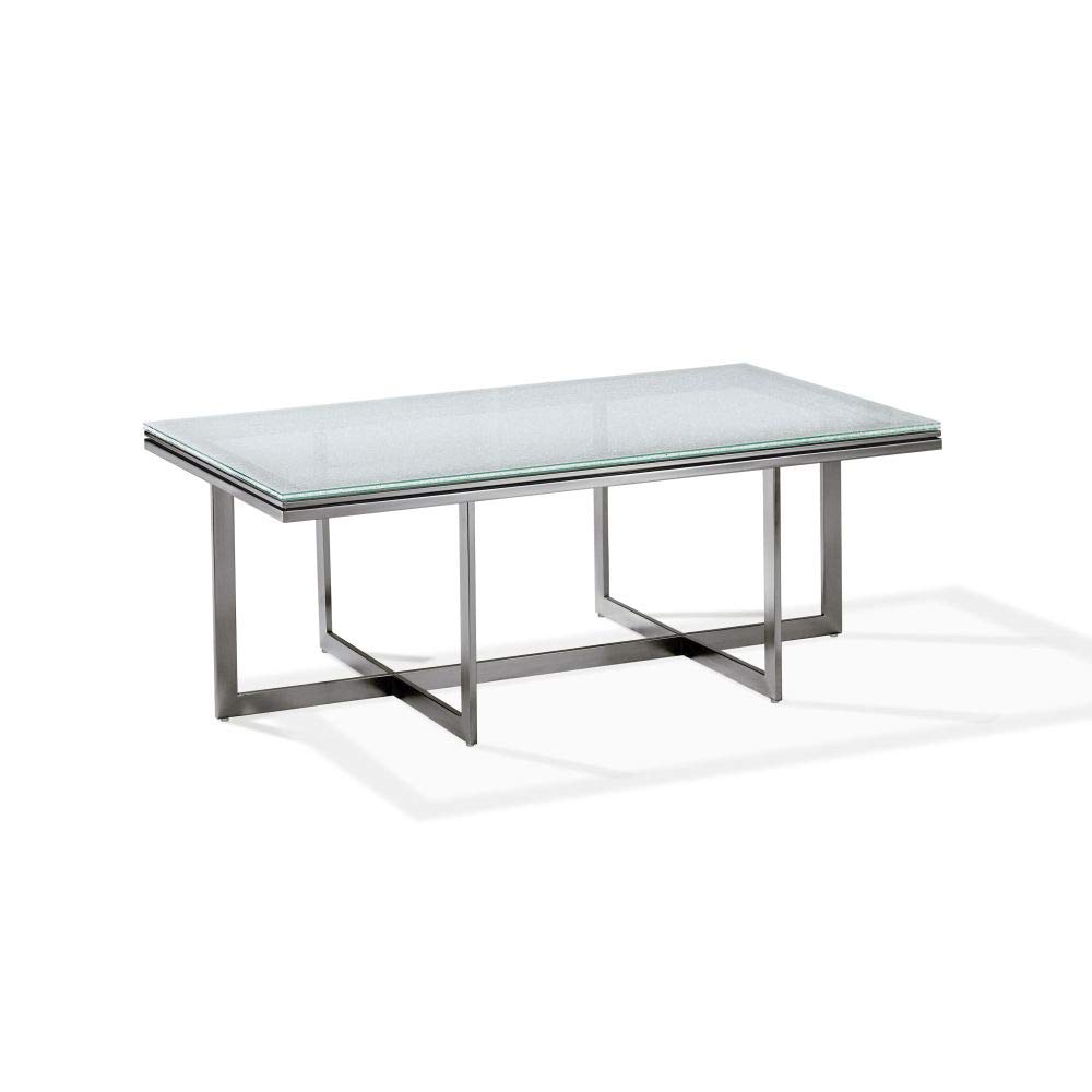 Modern Rectangular Coffee Table by Modus Furniture - Eliza Ultra White Finish for Living Room, Lounge & Office Decor