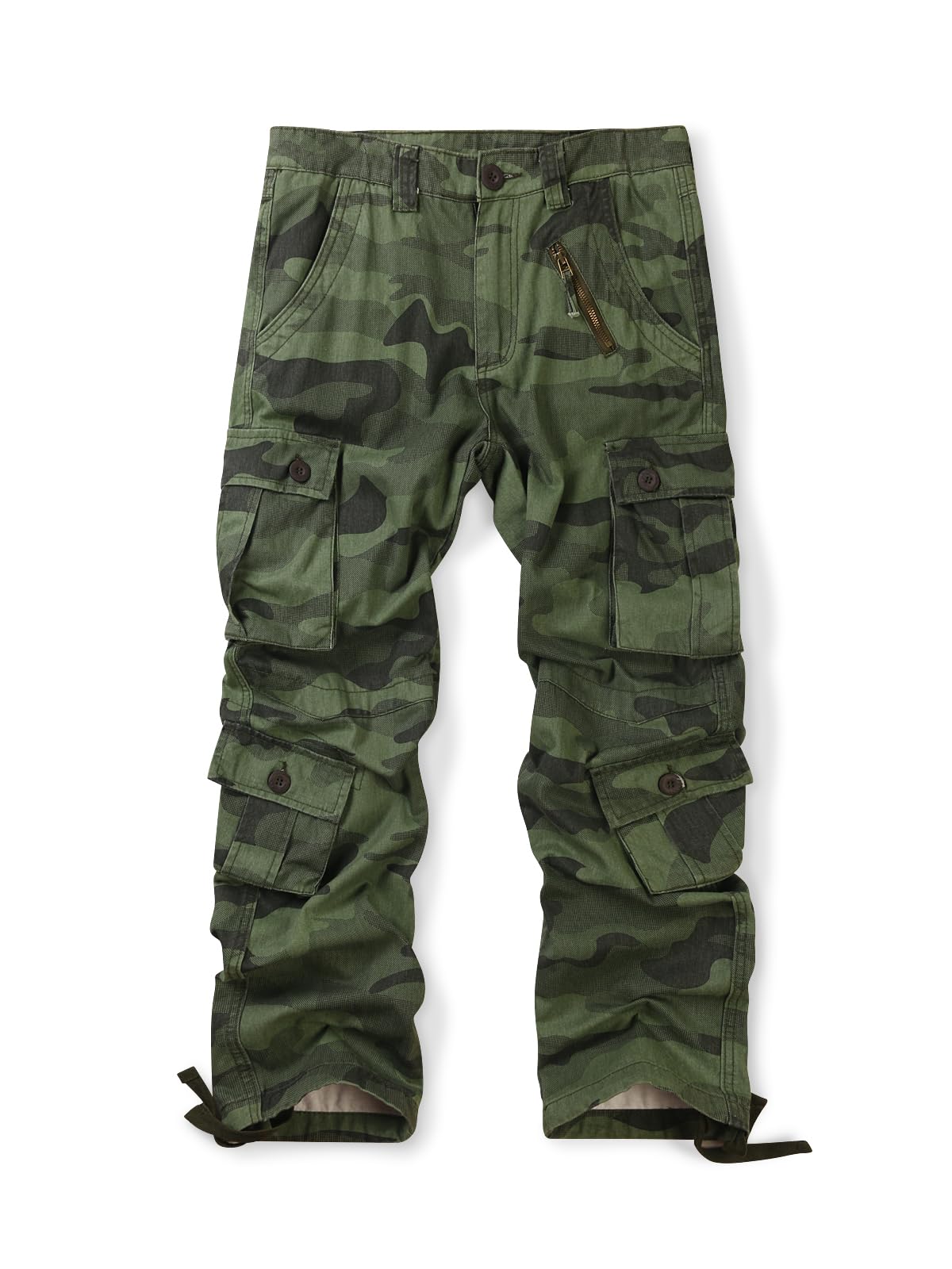 Men's Cotton Military Cargo Pants - 8 Pocket Tactical Work Pants for Outdoor Hiking & Casual Wear | Durable Camo Combat Pants for Hunting, Camping & Work