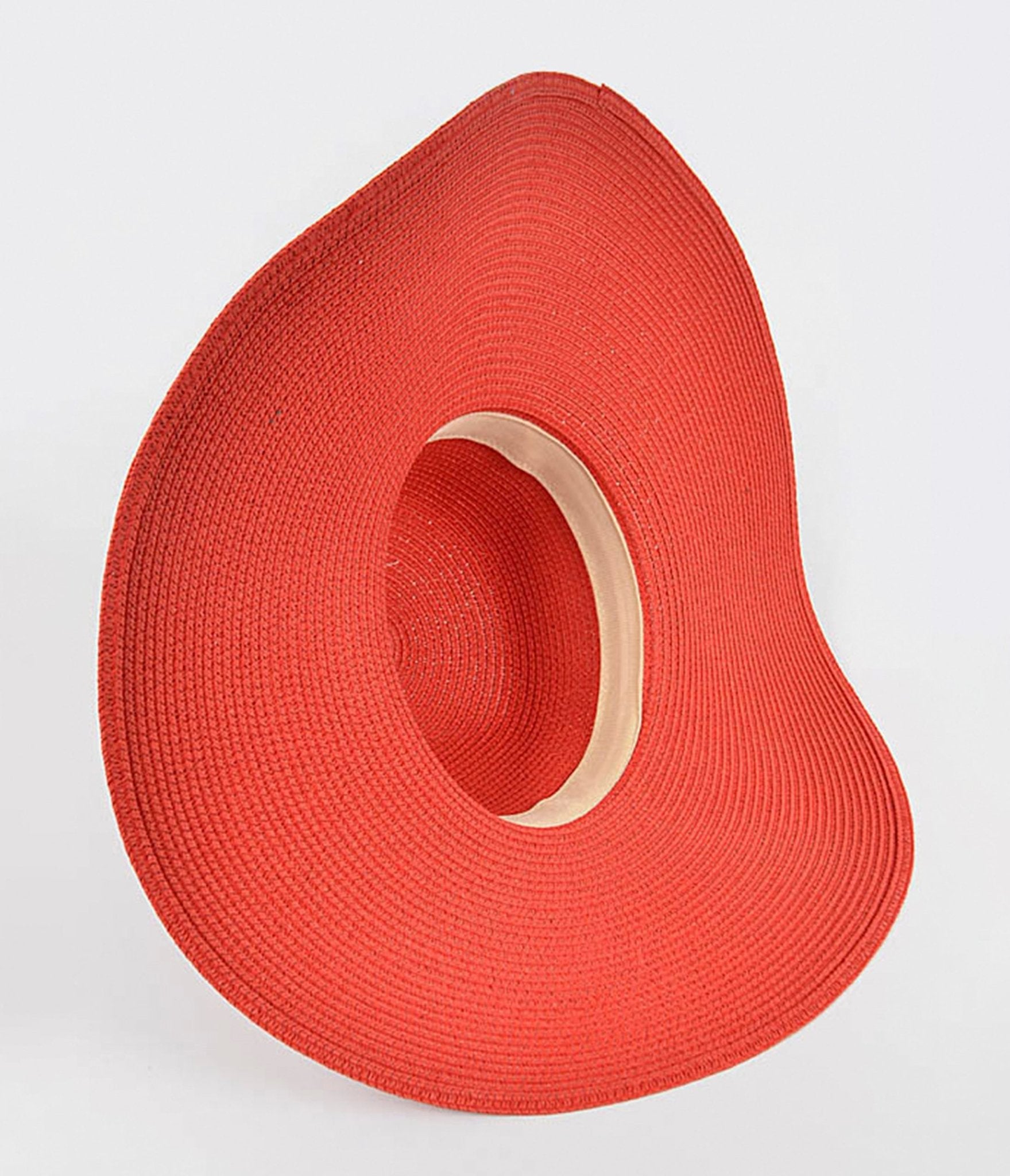 Stylish Red Wide Brim Sun Hat for Women - UV Protection Summer Beach Hat for Outdoor, Travel & Vacation Accessories