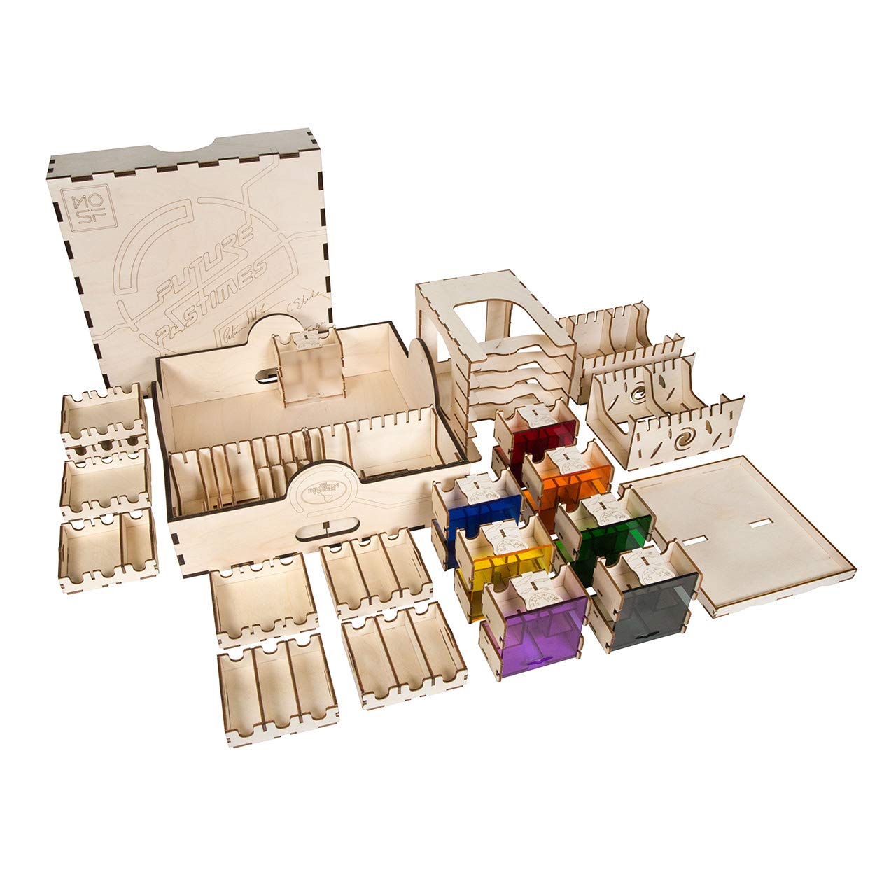 Cosmic Encounter Collector's Edition Wooden Storage Box with Multiple Trays - The Broken Token Compatible Game Crate for Board Game Organization & Protection - Perfect for Game Nights and Collector Displays