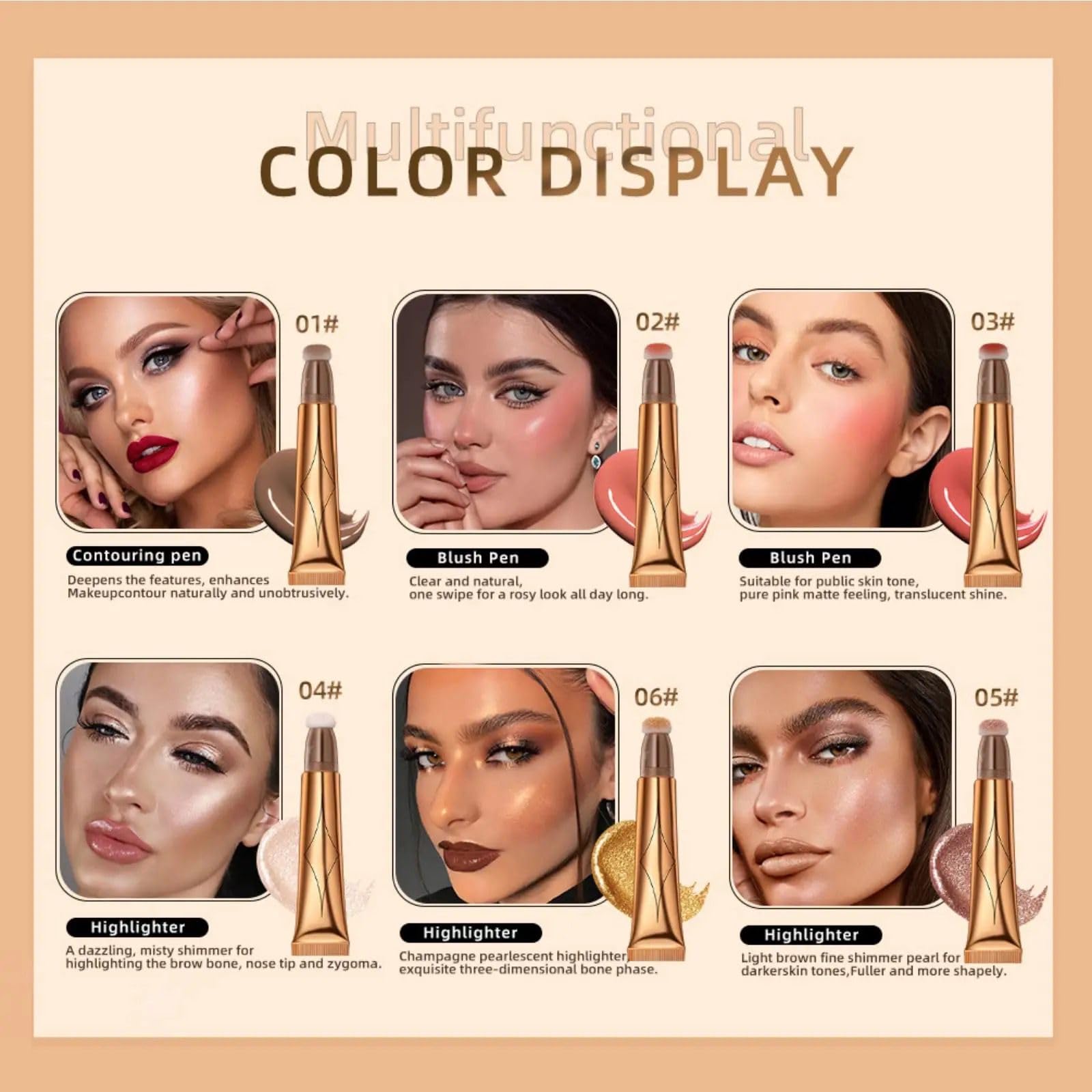My Colors Liquid Highlighter Stick with Cushion Applicator - Soft Touch Long Lasting Natural Matte Finish - Silky Cream Face Highlighter & Contour Bronzer Stick for Everyday Glow & Night Out Makeup | Perfect for Highlighting Cheekbones, Nose Bridge & Cupid's Bow