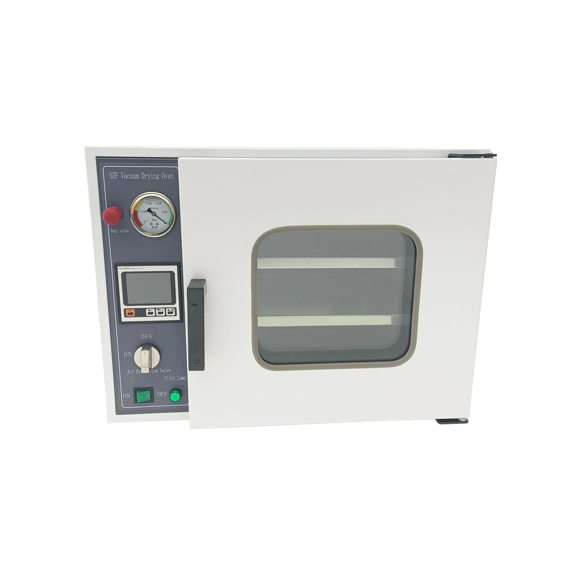 110V 0.9Cu ft Vacuum Drying Oven with 304 Stainless Steel Inner Liner, Sandblasted Finish, LCD & Silicone Oil Pressure Gauge - 600W for Lab, Jewelry Making, and Electronics Drying