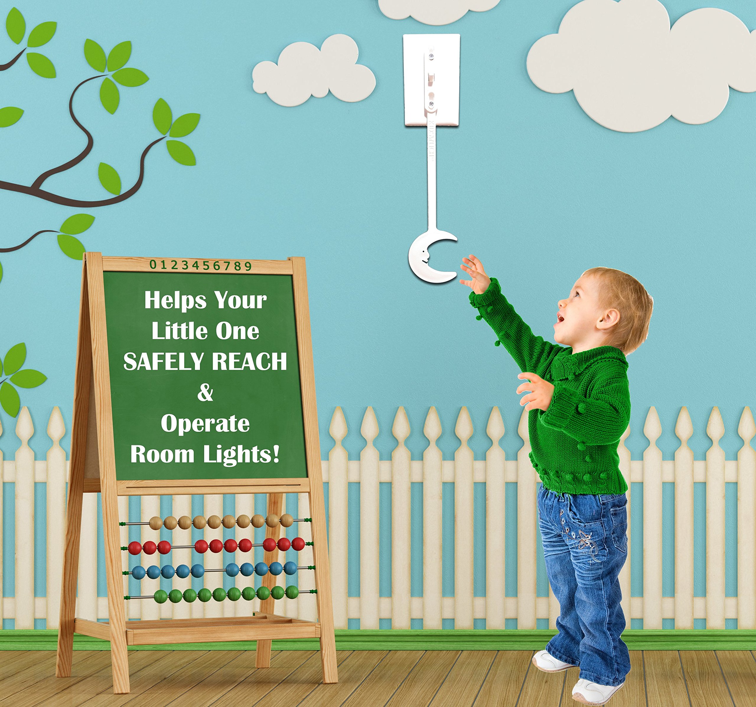 KidSwitch Light Switch Extender for Toddlers - Laurie Berkner Edition (3-Pack) with 12 Themed Wall Decals - Multi-Award Winning Child Safety Product - Perfect for Nursery, Playroom & Kids' Bedroom Safety